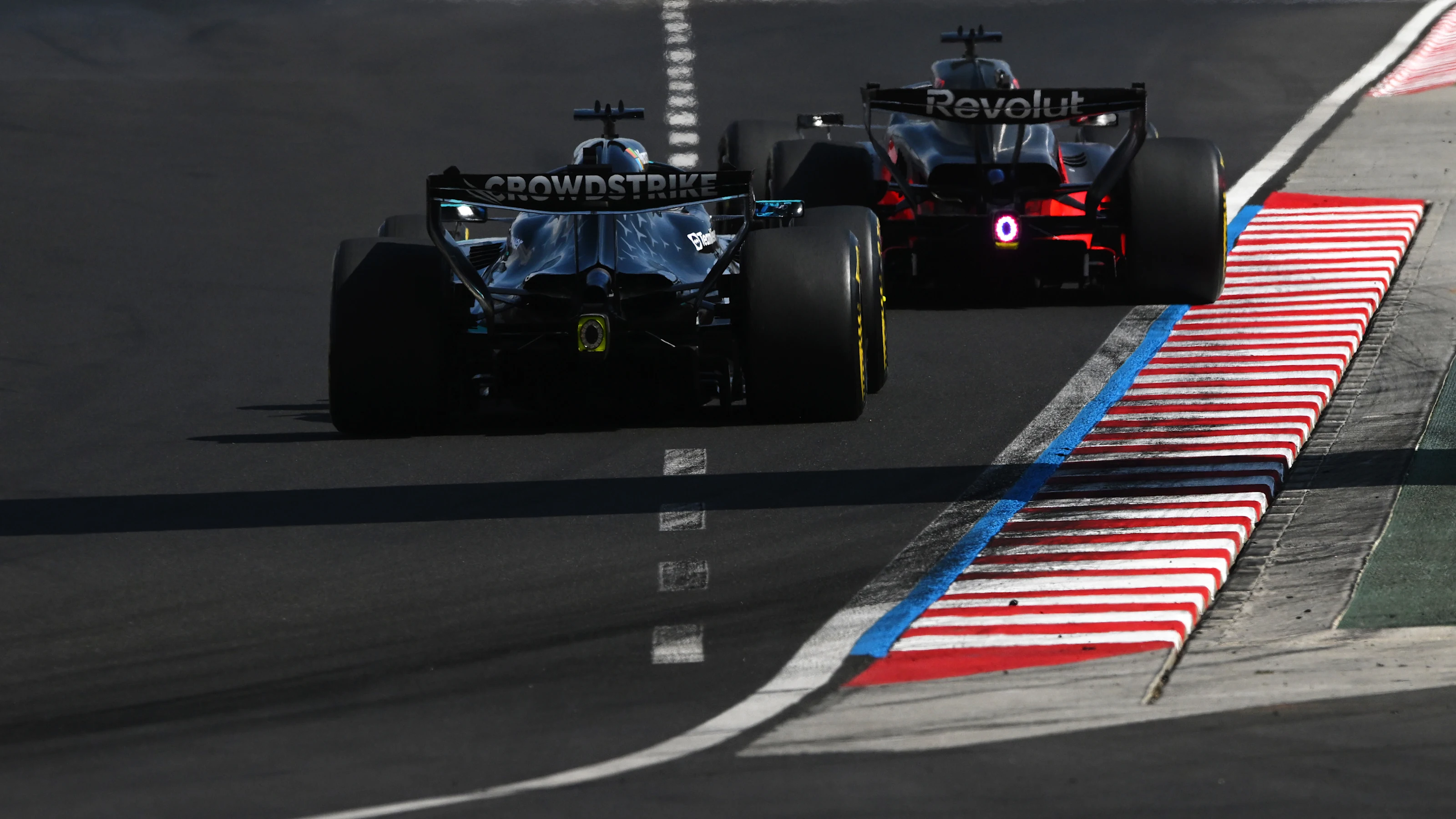 BUDAPEST, HUNGARY - JULY 26: Nico Hulkenberg of Germany driving the (27) Audi F1 Team R26 leads