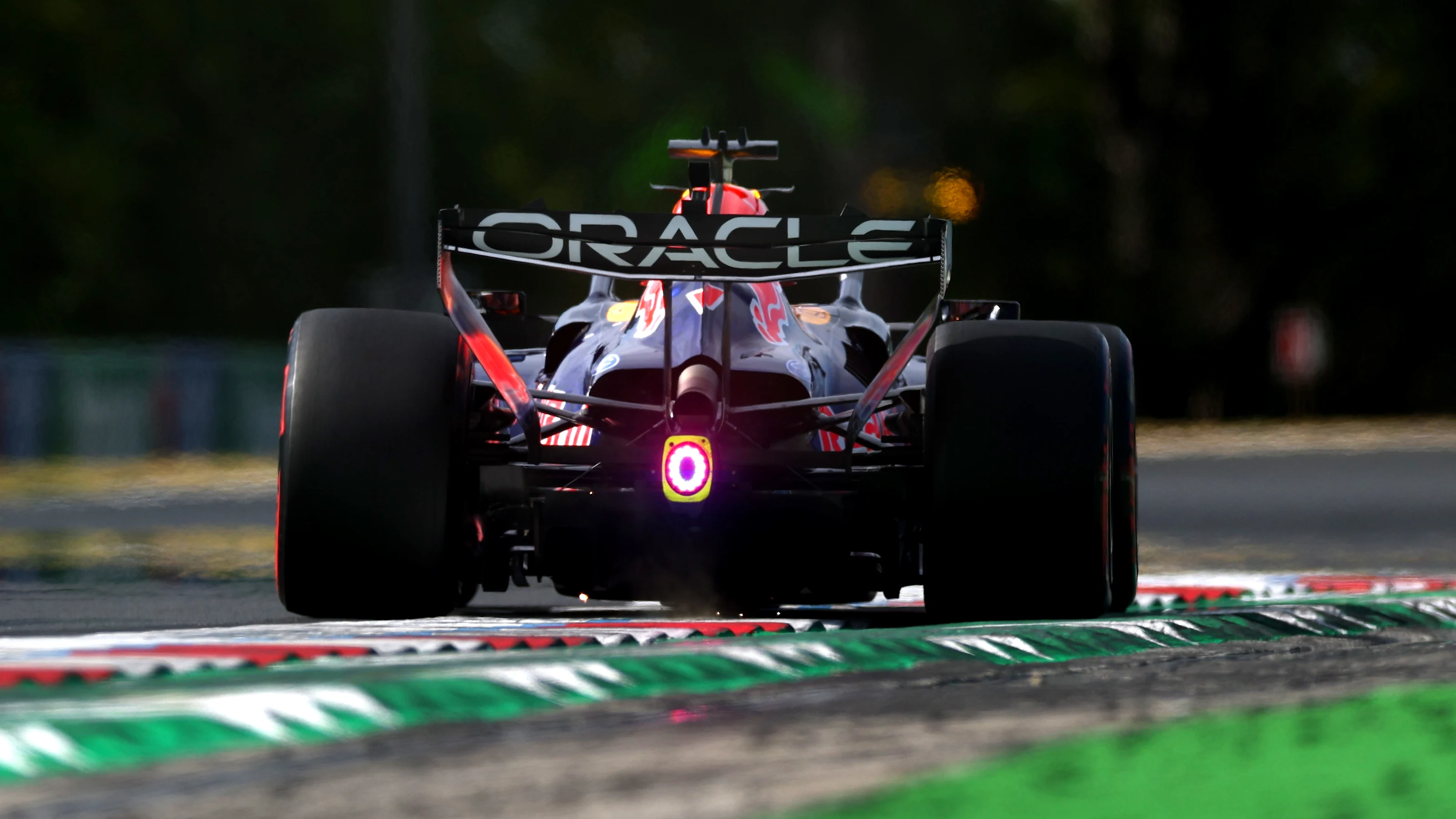 BUDAPEST, HUNGARY - JULY 25:  Max Verstappen of the Netherlands driving the (3) Oracle Red Bull