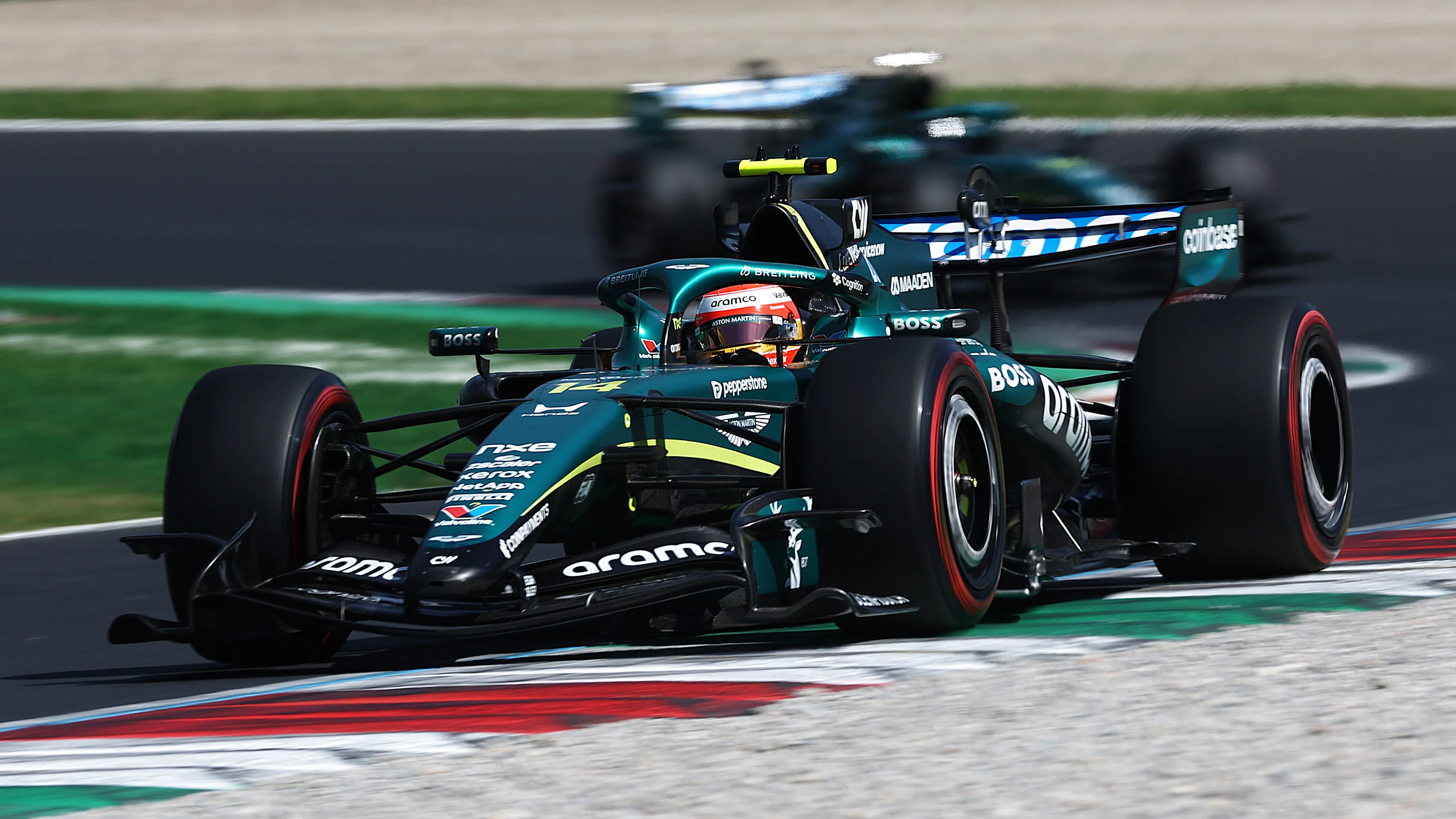 MONZA, ITALY - SEPTEMBER 05: Fernando Alonso of Spain driving the (14) Aston Martin F1 Team AMR26