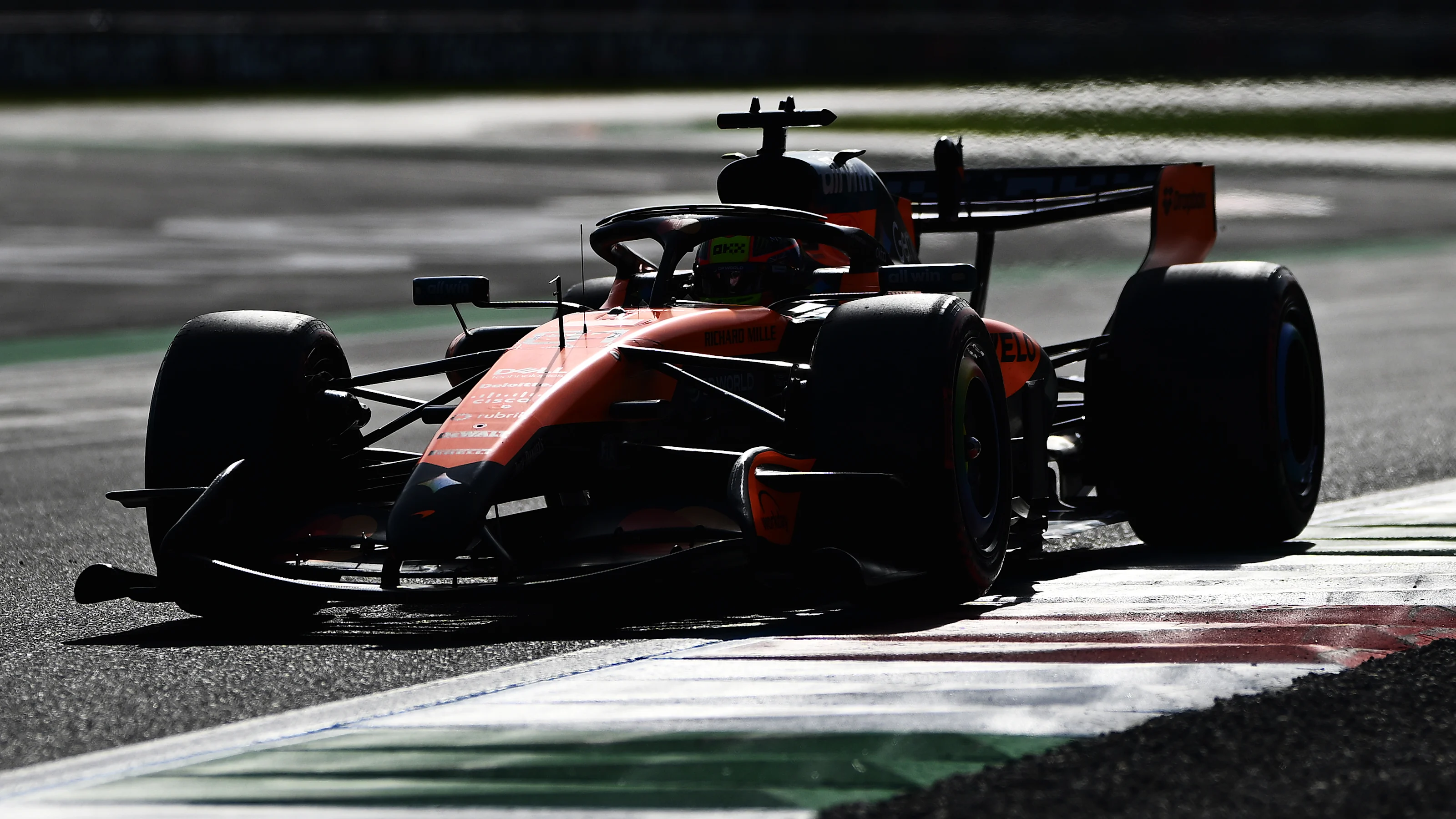 MONZA, ITALY - SEPTEMBER 05: Oscar Piastri of Australia driving the (81) McLaren MCL40 Mercedes on