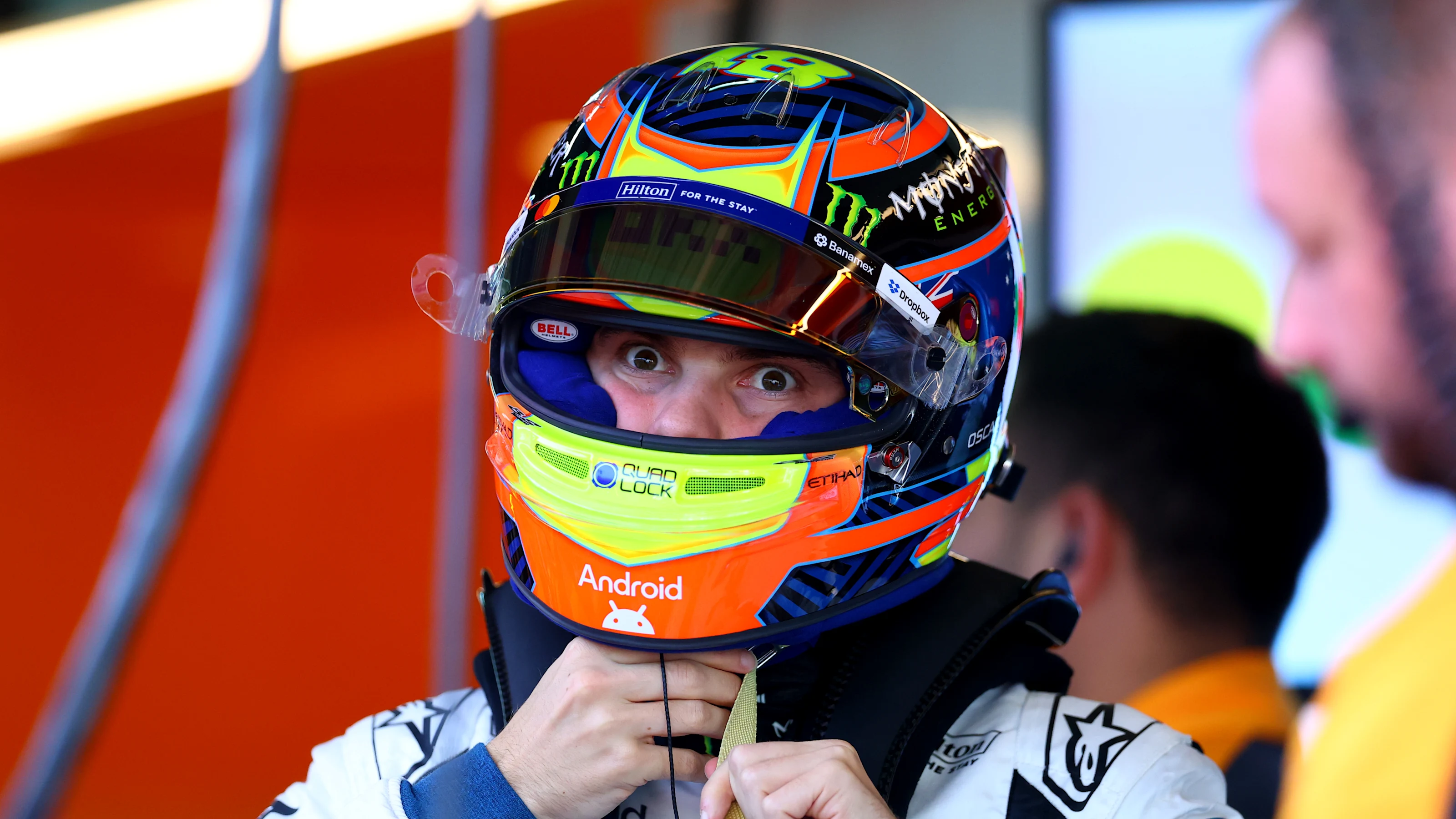 MEXICO CITY, MEXICO - OCTOBER 30: Oscar Piastri of Australia and McLaren prepares to drive in the