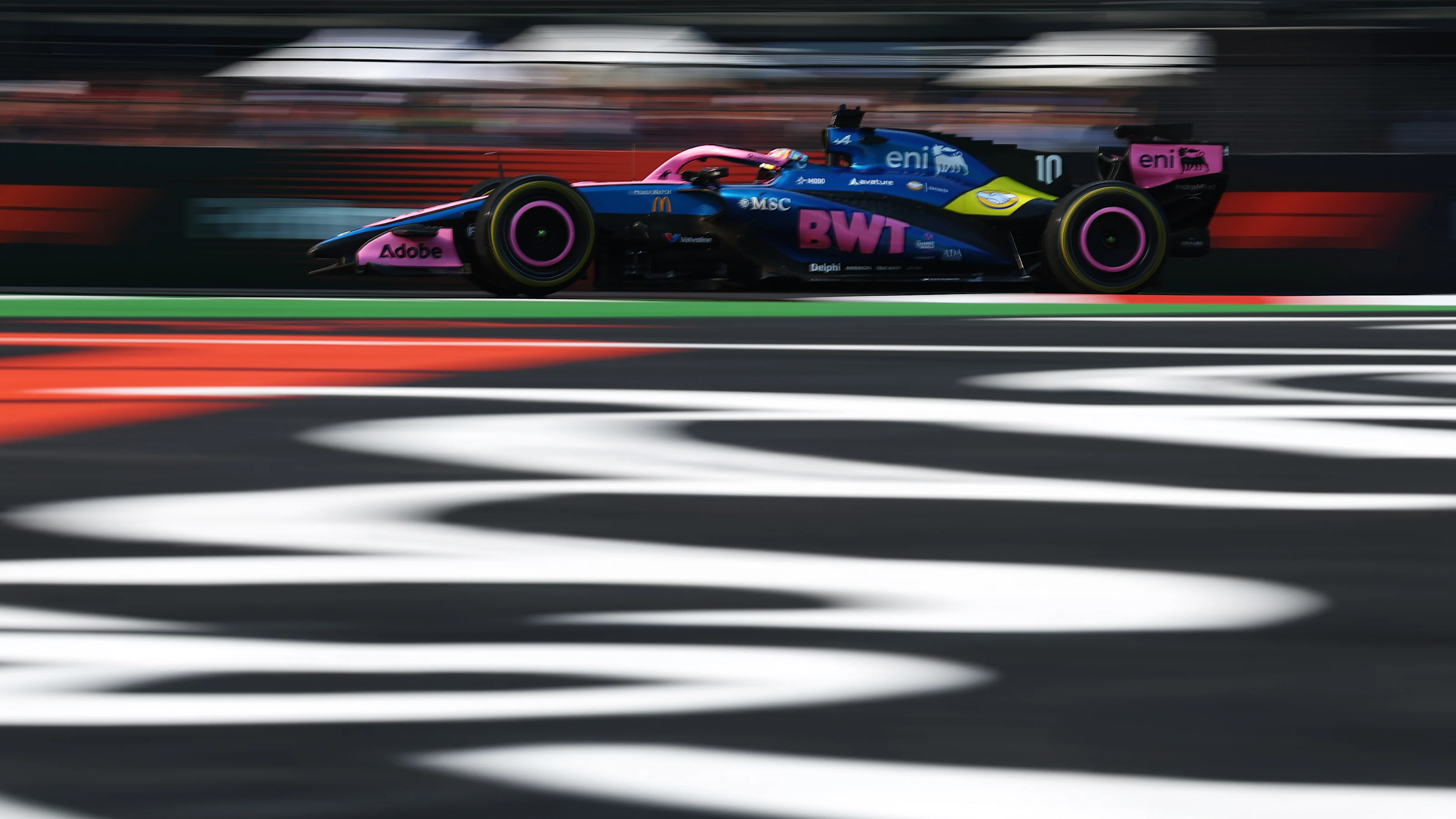 MEXICO CITY, MEXICO - OCTOBER 30: Pierre Gasly of France driving the (10) Alpine F1 A526 Mercedes