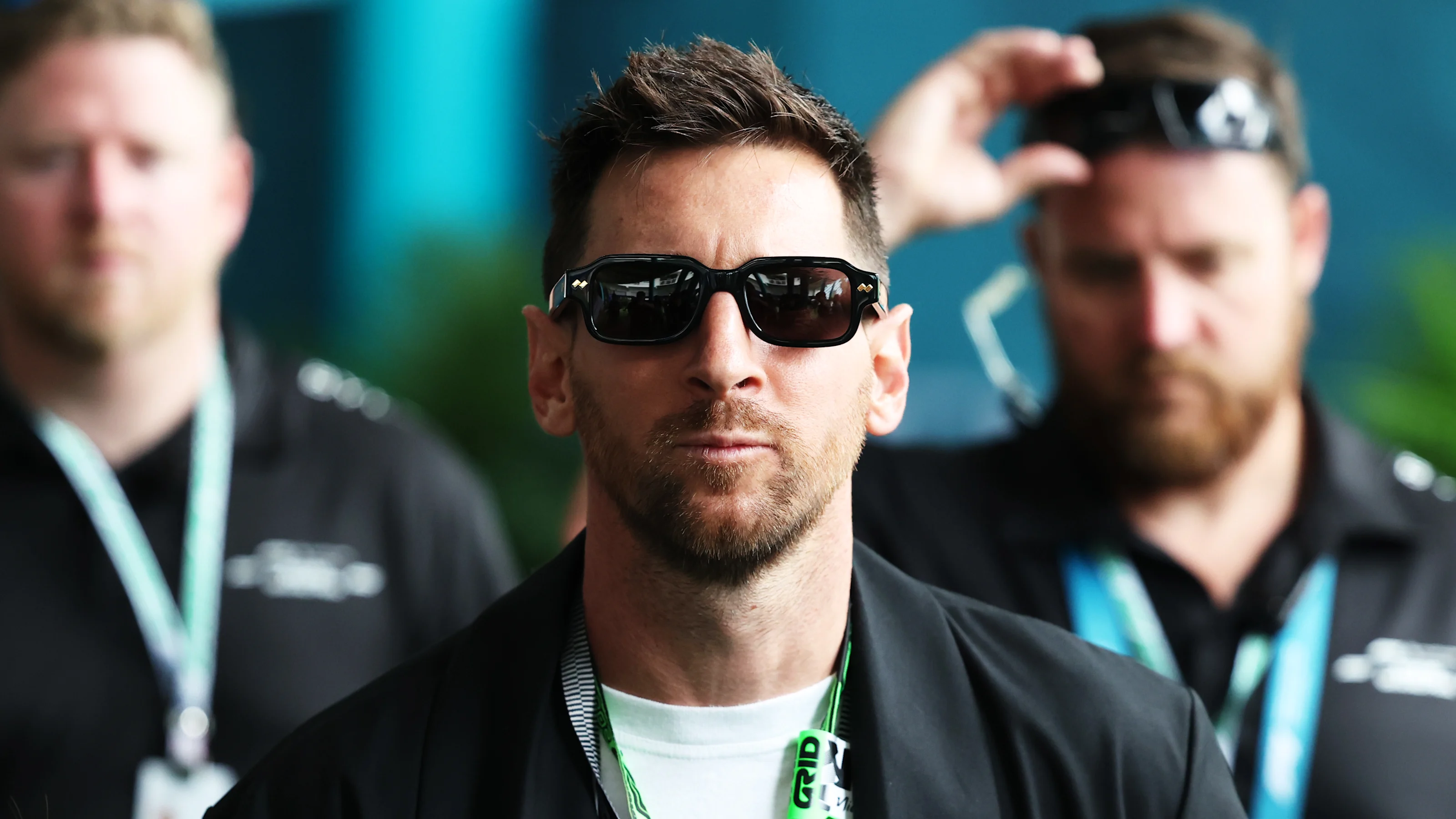 MIAMI, FLORIDA - MAY 03: Lionel Messi in the Paddock prior to the F1 Grand Prix of Miami at Miami