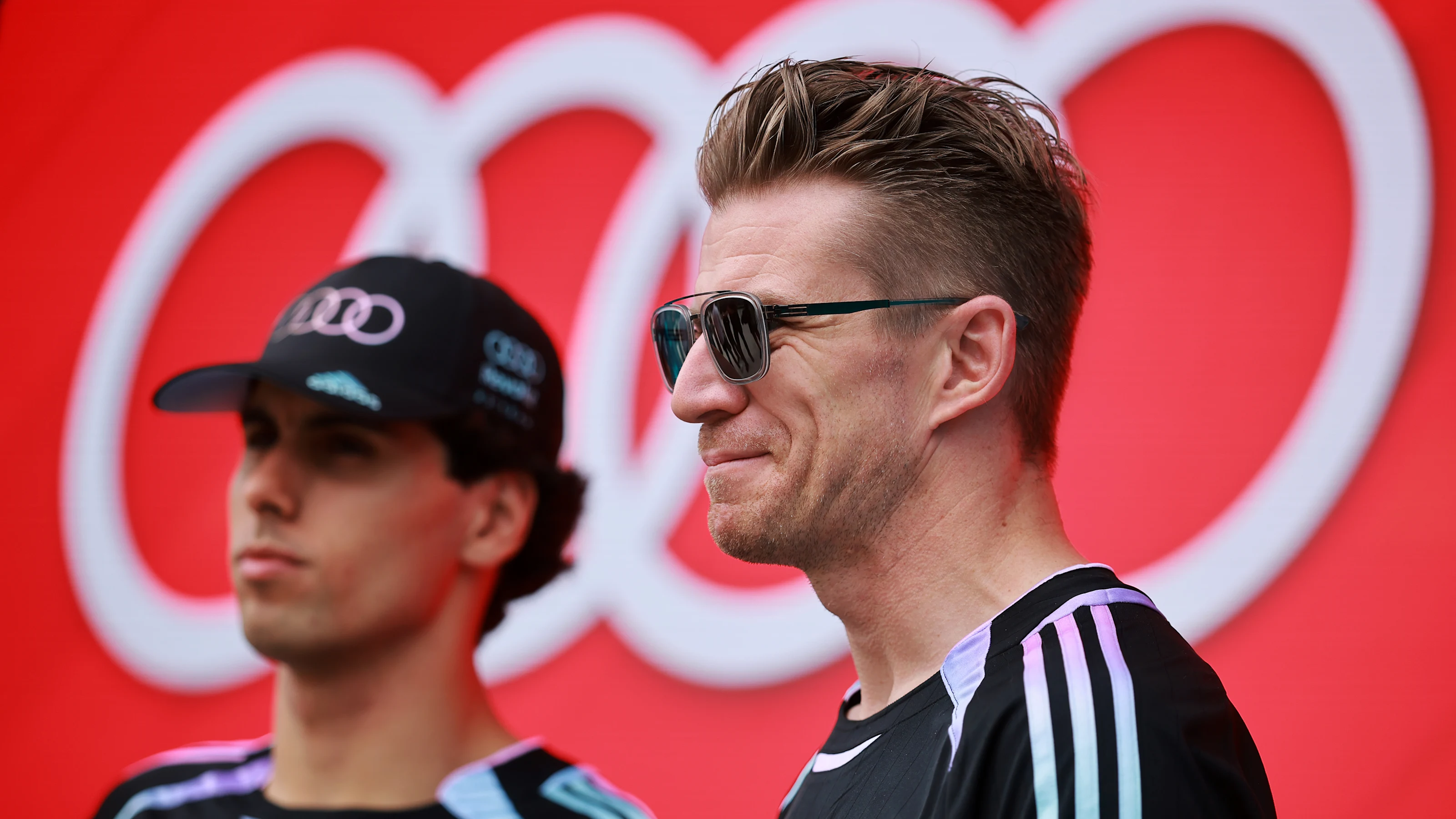 MIAMI, FLORIDA - MAY 03: Nico Hulkenberg of Germany and Audi F1 Team looks on prior to the F1 Grand