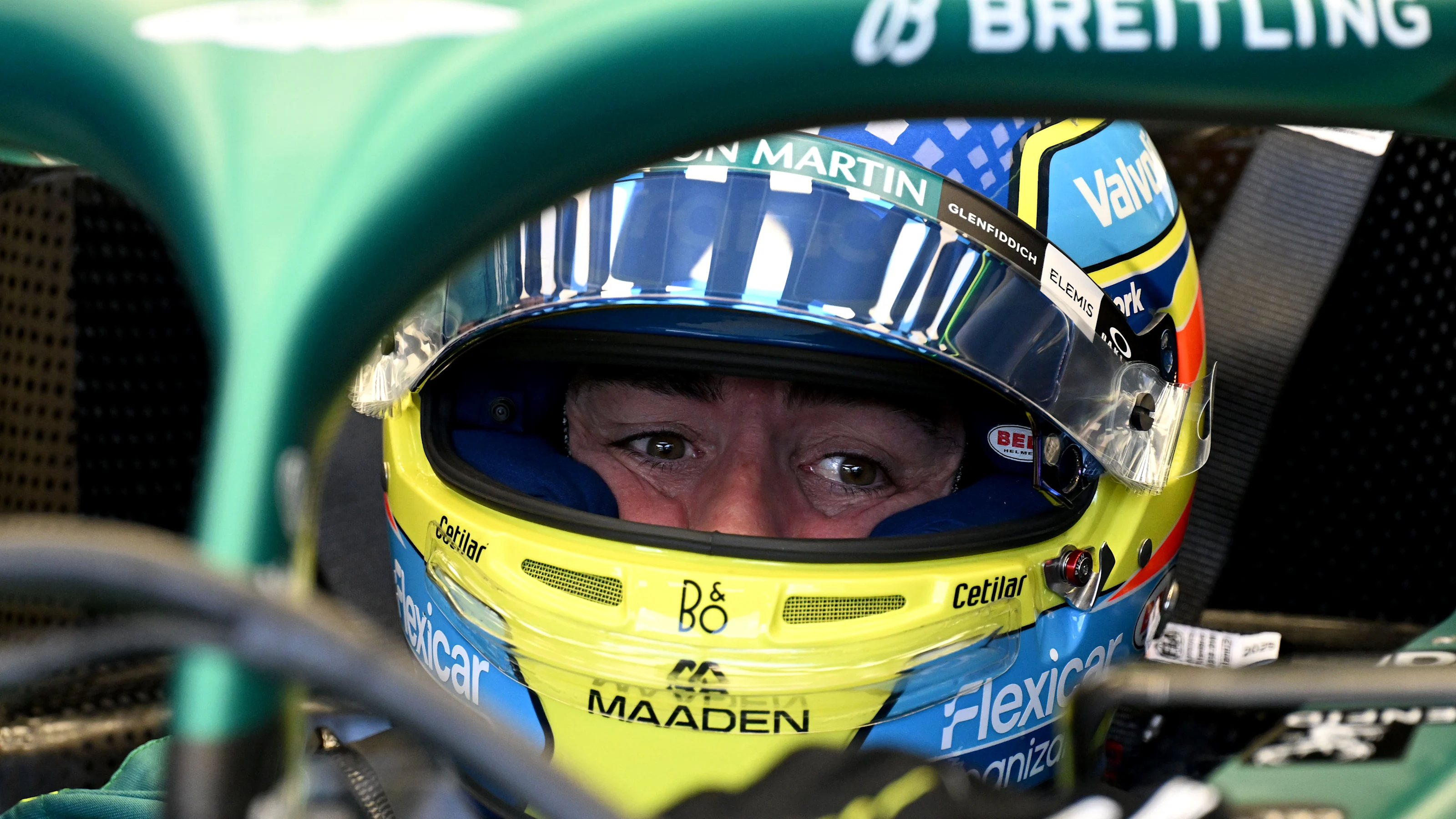 MIAMI, FLORIDA - MAY 01: Fernando Alonso of Spain and Aston Martin F1 Team prepares to drive during