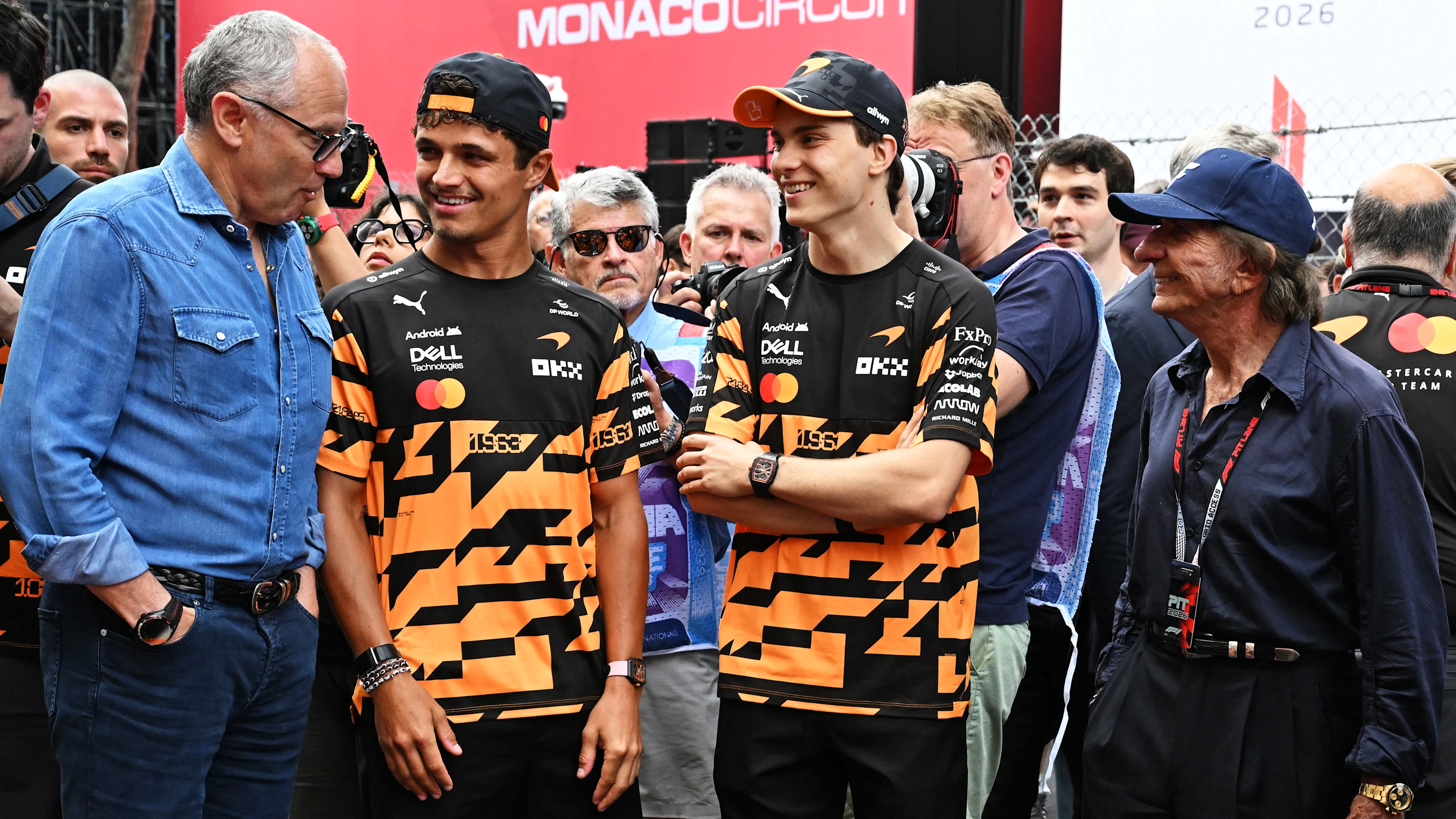 MONTE-CARLO, MONACO - JUNE 04: Stefano Domenicali, CEO of the Formula One Group Lando Norris of
