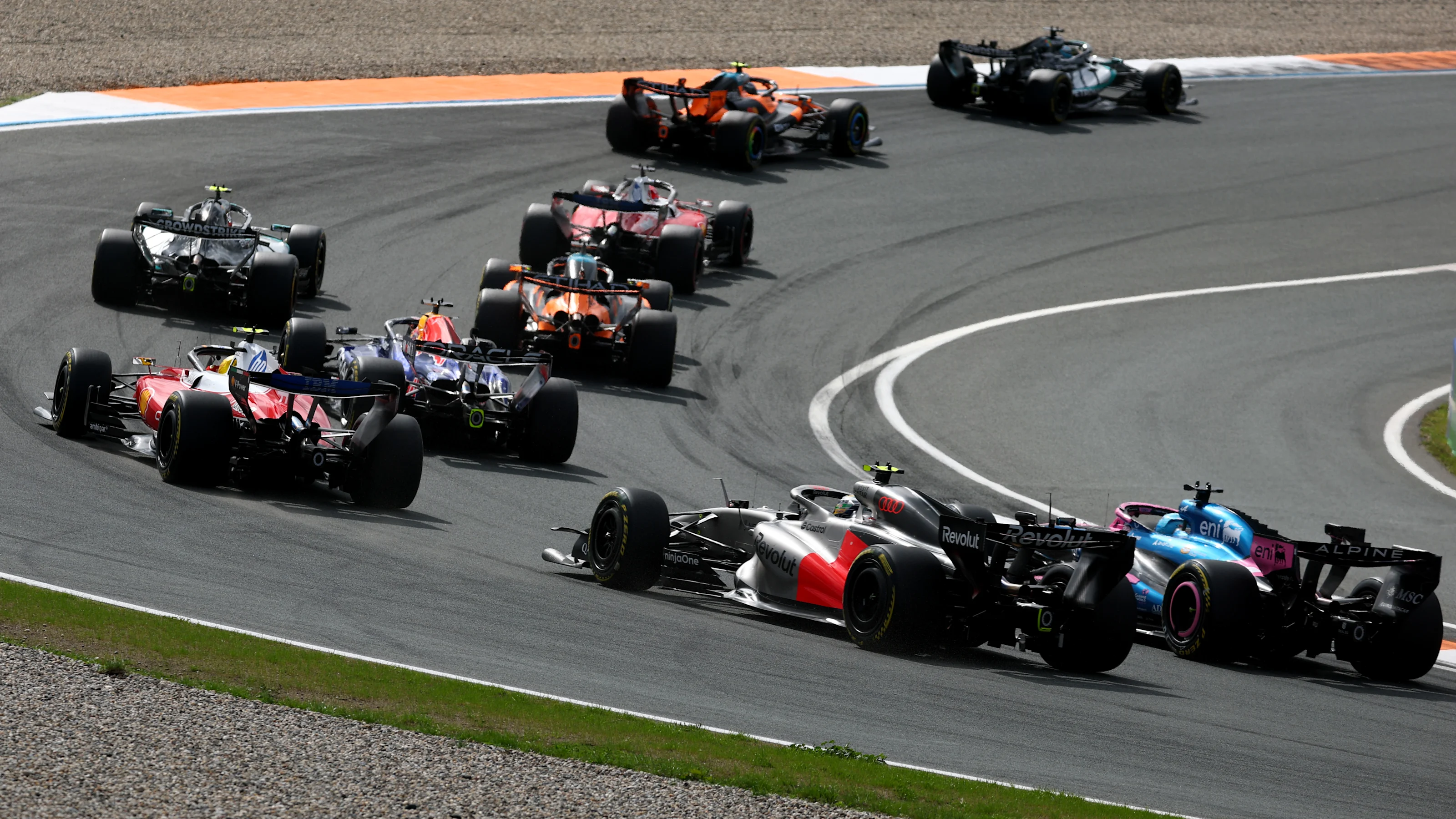 ZANDVOORT, NETHERLANDS - AUGUST 22: Lewis Hamilton of Great Britain driving the (44) Scuderia