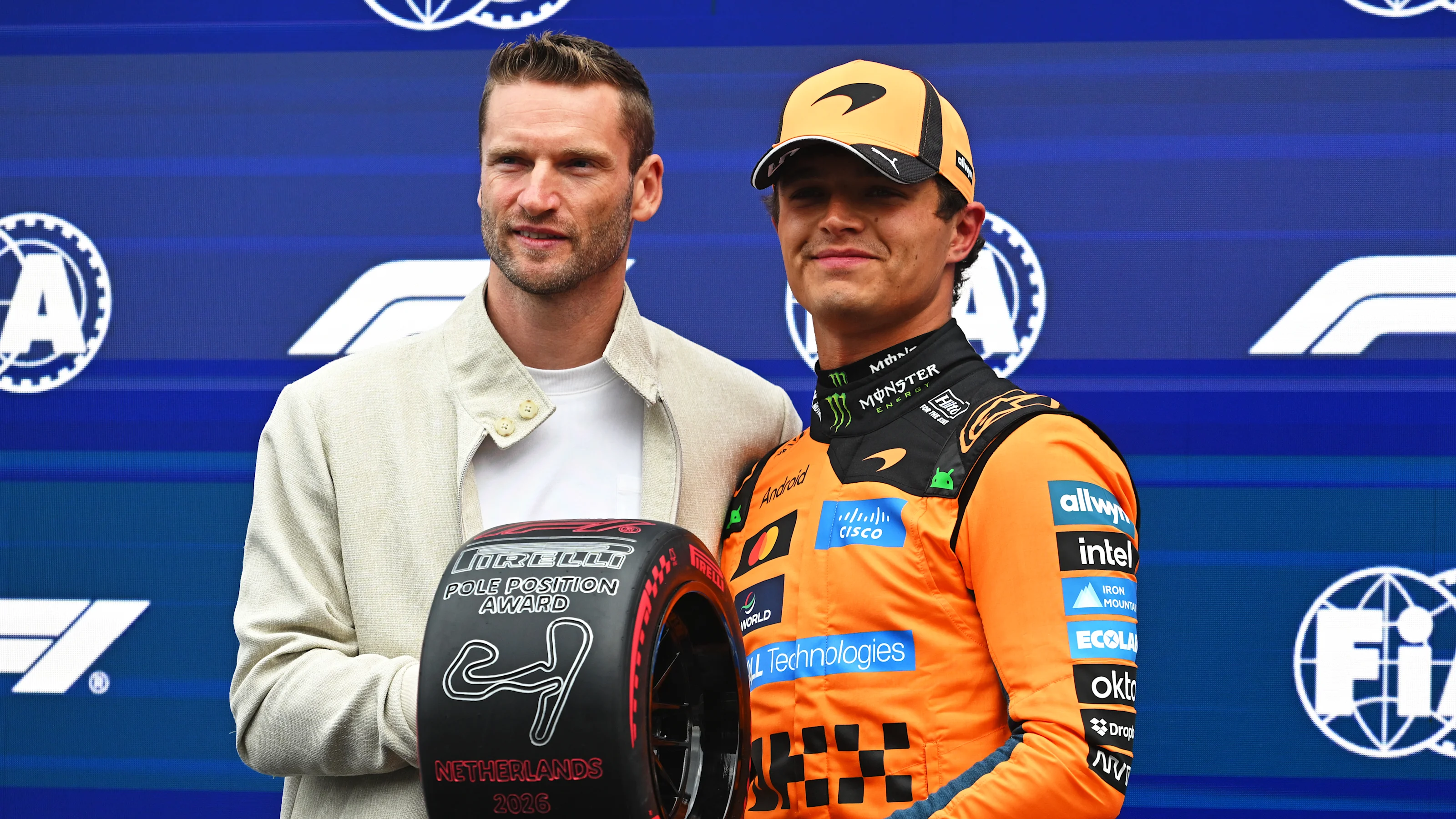 ZANDVOORT, NETHERLANDS - AUGUST 22: Pole position qualifier Lando Norris of Great Britain and