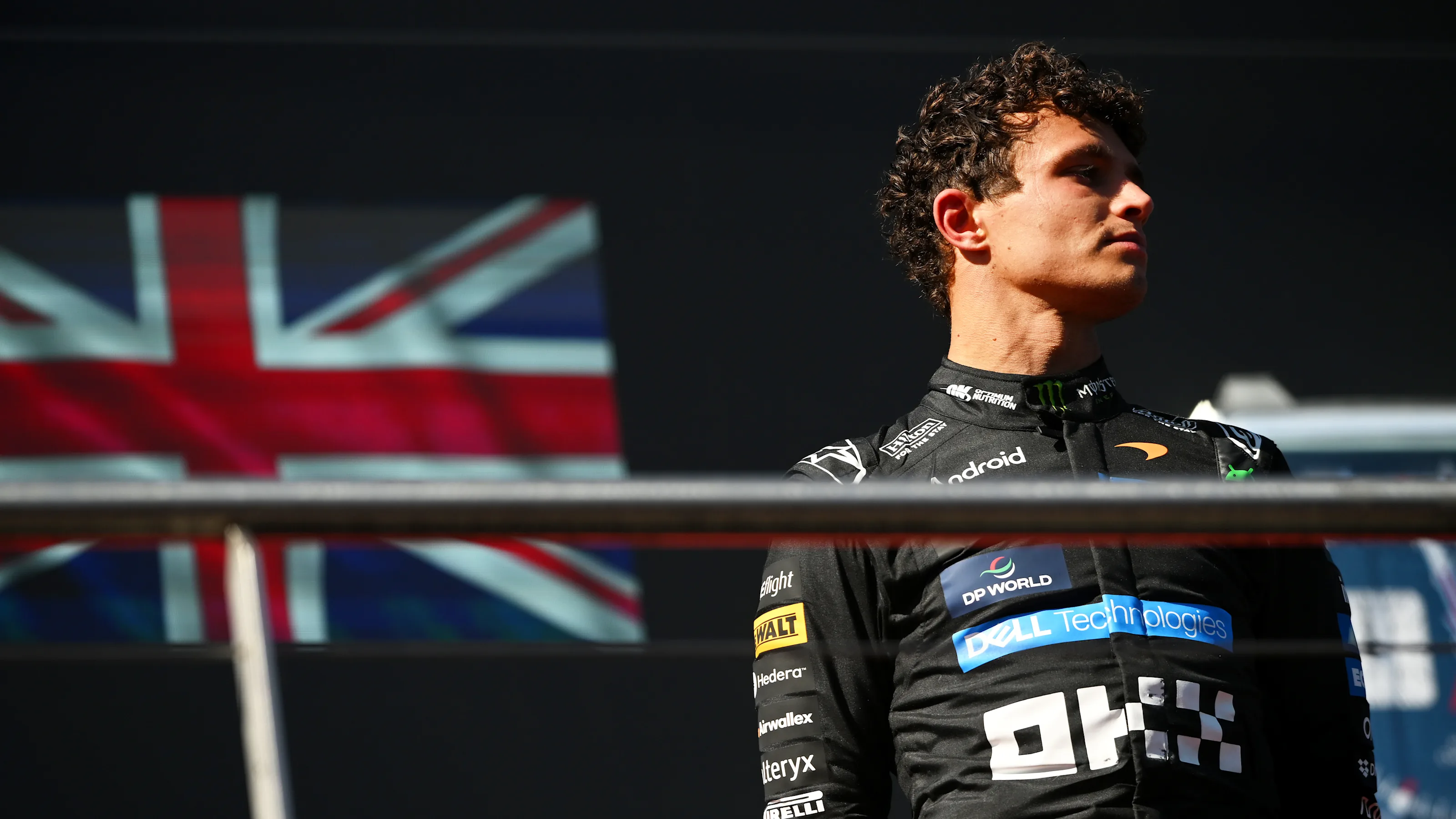 MADRID, SPAIN - SEPTEMBER 13: Third placed Lando Norris of Great Britain and McLaren celebrates on
