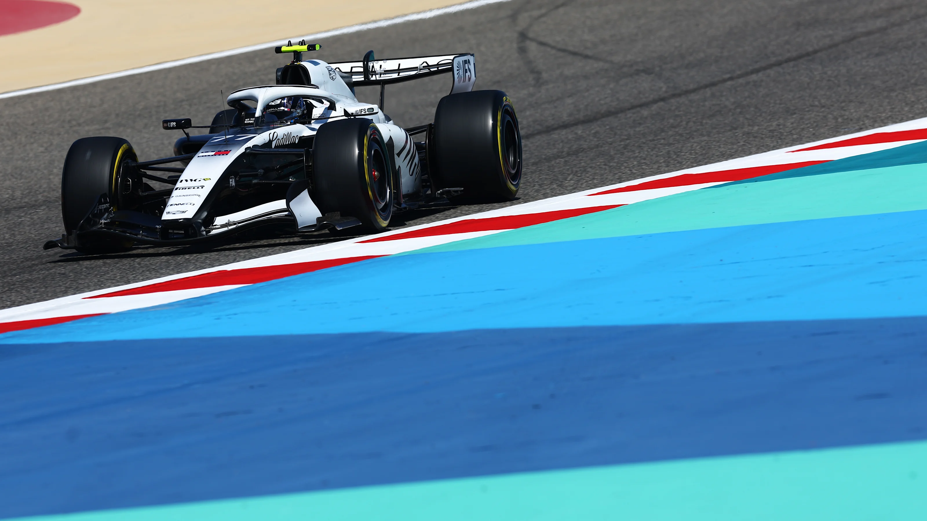 BAHRAIN, BAHRAIN - FEBRUARY 19: Valtteri Bottas of Finland driving the (77) Cadillac F1 Team