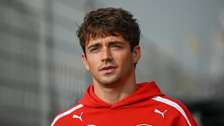 ZANDVOORT, NETHERLANDS - AUGUST 22: Charles Leclerc of Monaco and Scuderia Ferrari arrives in the