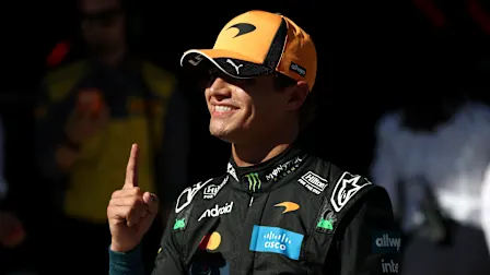 MADRID, SPAIN - SEPTEMBER 12: Pole position qualifier Lando Norris of Great Britain and McLaren