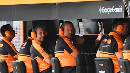 KUALA LUMPUR, MALAYSIA - OCTOBER 03: Andrea Stella, Team Principal of McLaren and Zak Brown, Chief