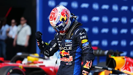 KUALA LUMPUR, MALAYSIA - OCTOBER 03: Pole position qualifier Max Verstappen of the Netherlands and