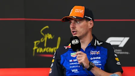 SPA, BELGIUM - JULY 16: Max Verstappen of the Netherlands and Oracle Red Bull Racing speaks in the
