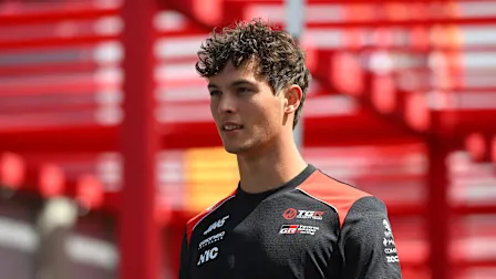 MADRID, SPAIN - SEPTEMBER 10: Oliver Bearman of Great Britain and Haas F1 walks in the Paddock