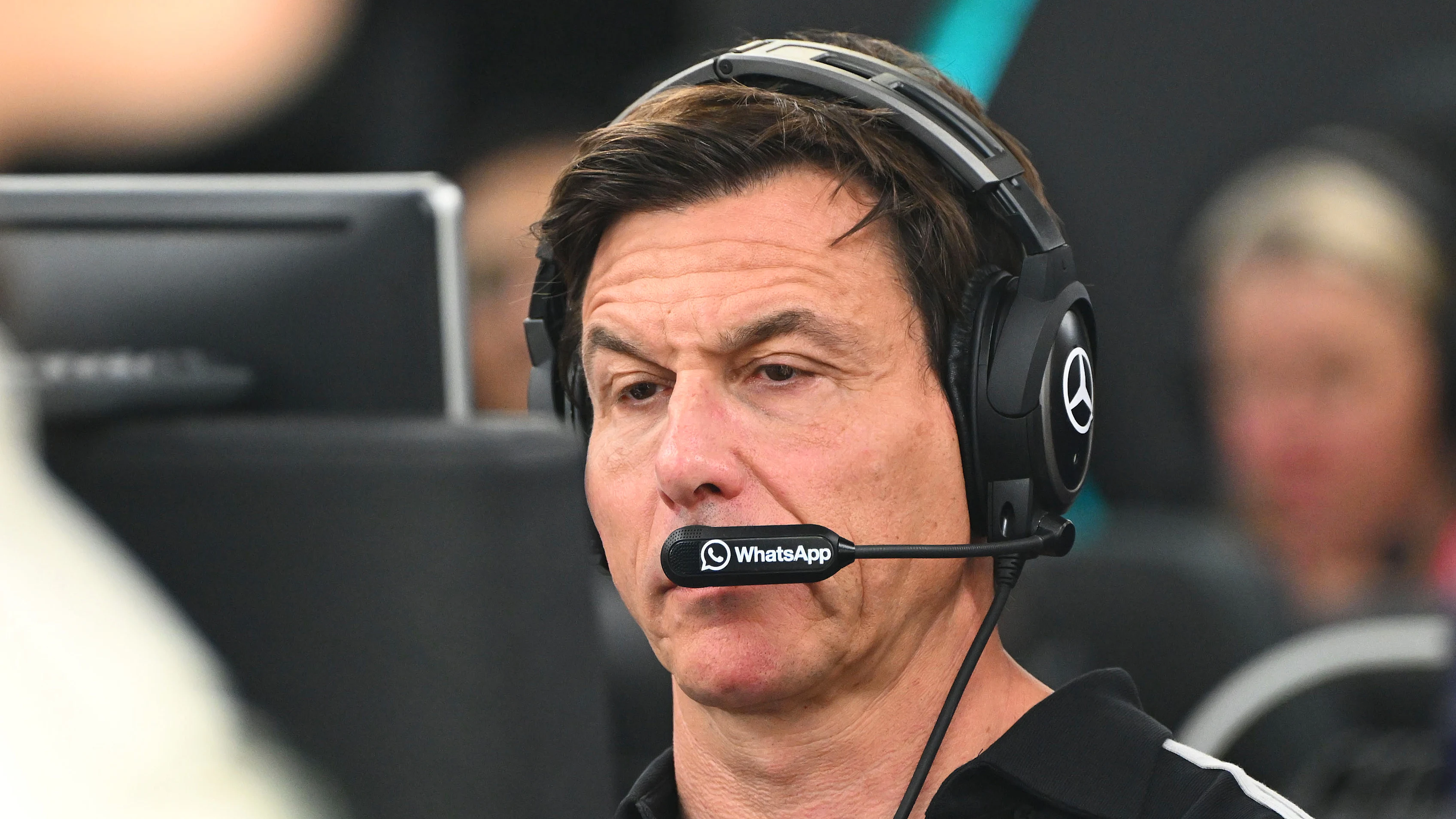 Toto Wolff in Mercedes team attire at the 2026 Singapore Grand Prix