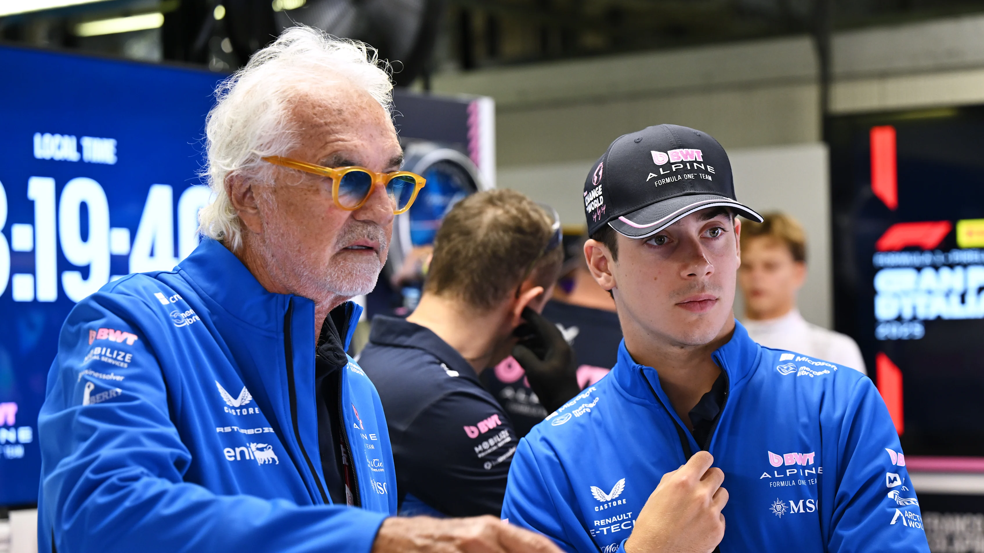 MONZA, ITALY - SEPTEMBER 05: Flavio Briatore, Executive Advisor of Alpine F1 and Franco Colapinto