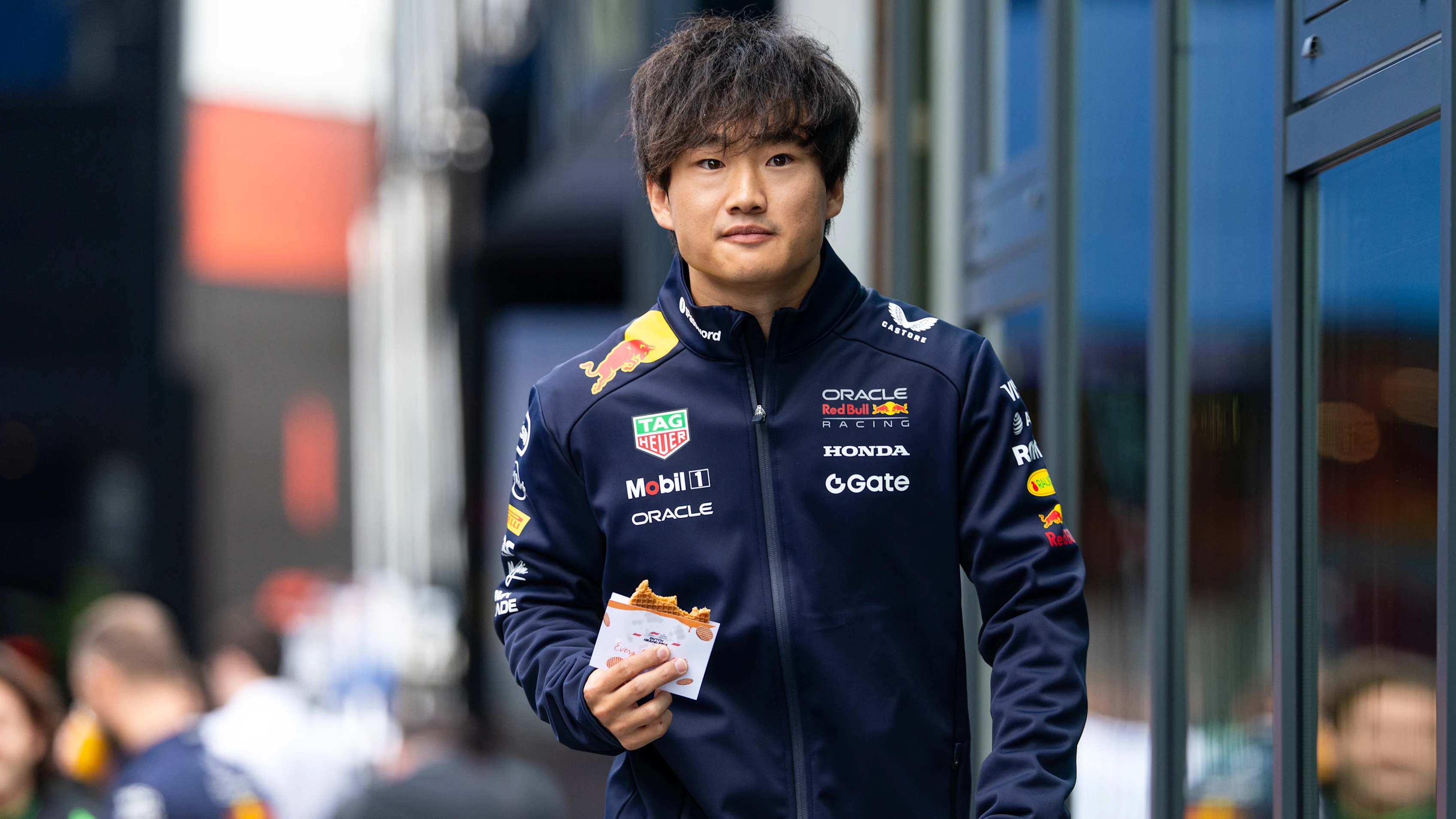 F1’s ultimate food connoisseur Yuki Tsunoda got stuck into the stroopwafels