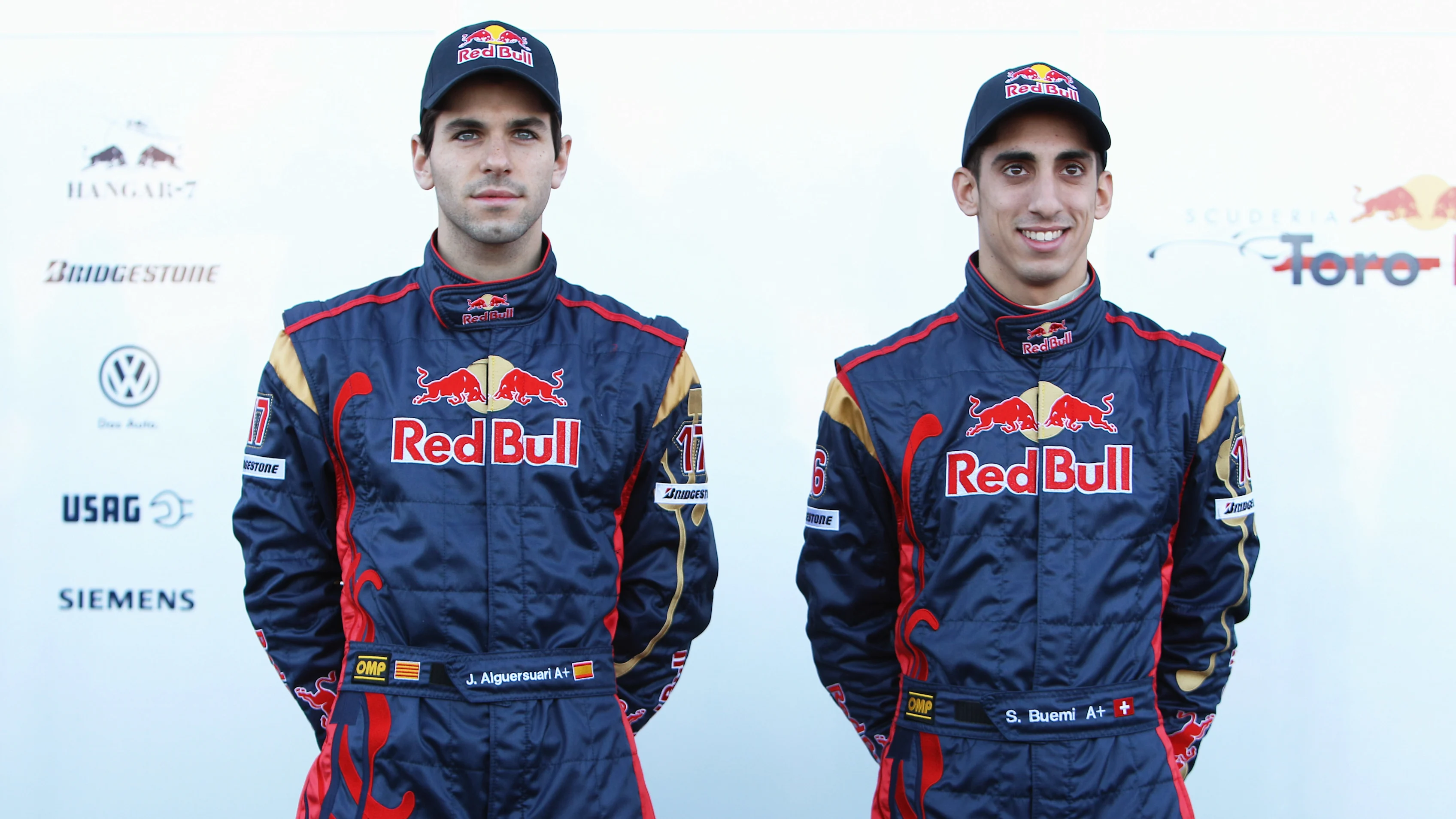 VALENCIA, SPAIN - FEBRUARY 01: Sebastien Buemi (R) of Switzerland and Jaime Alguersuari (L) of