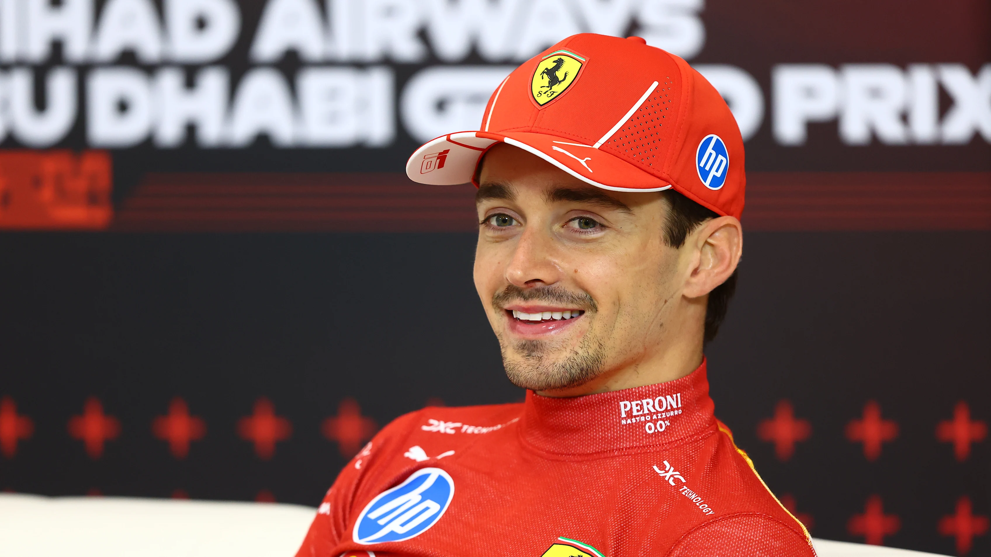 ABU DHABI, UNITED ARAB EMIRATES - DECEMBER 08: Third placed Charles Leclerc of Monaco and Ferrari