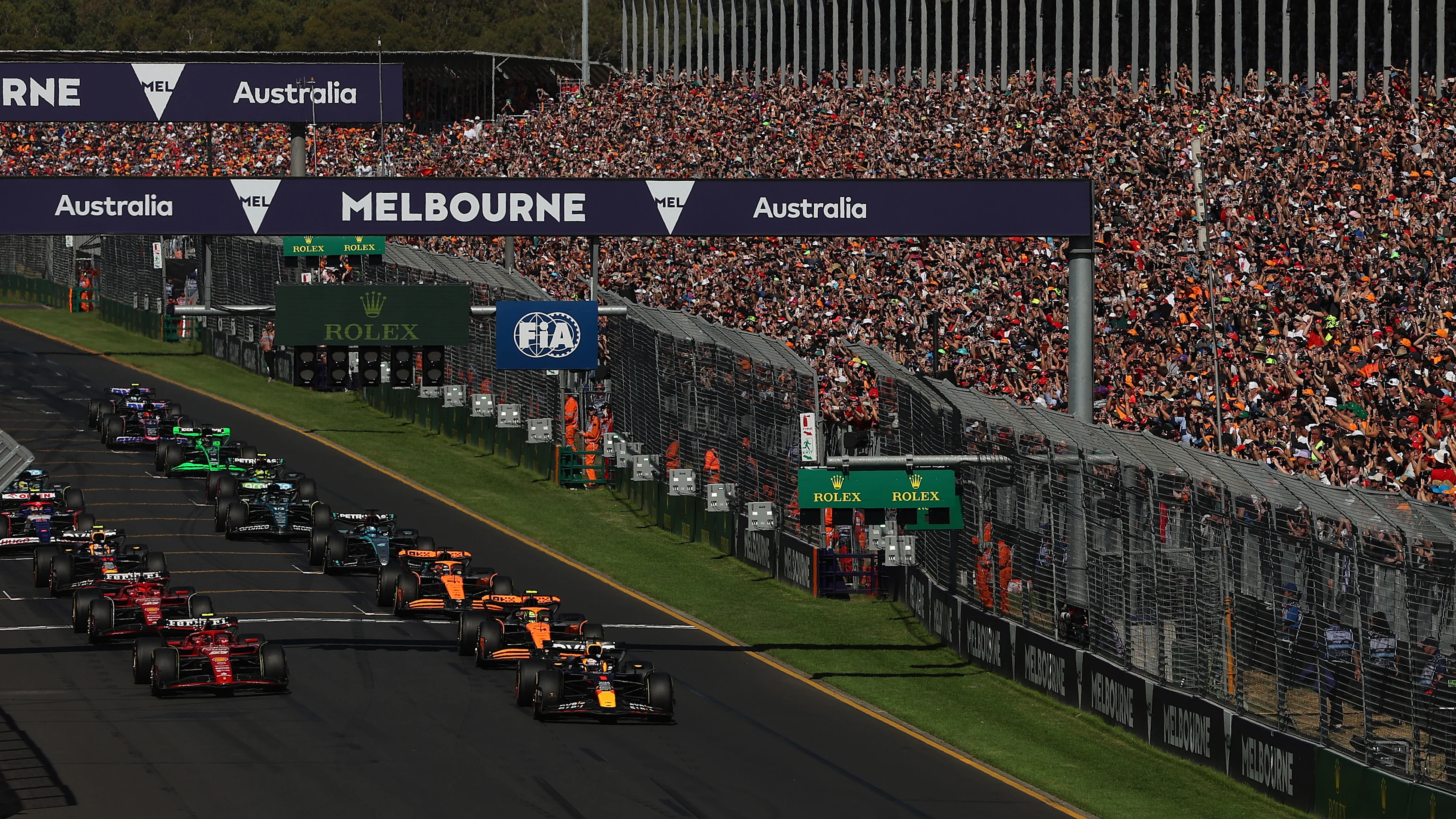 MELBOURNE, AUSTRALIA - MARCH 24: Max Verstappen of the Netherlands driving the (1) Oracle Red Bull