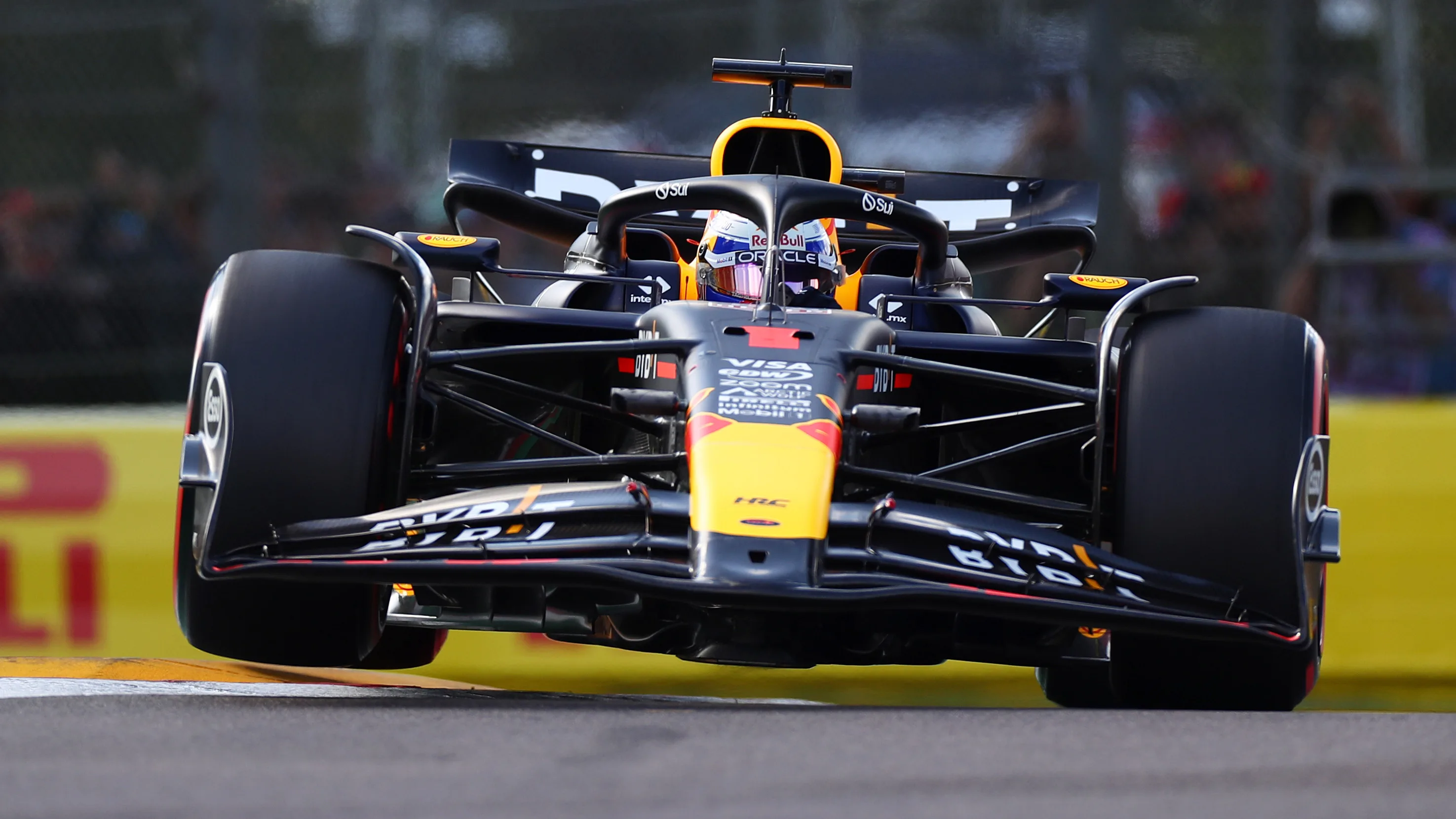 IMOLA, ITALY - MAY 17: Max Verstappen of the Netherlands driving the (1) Oracle Red Bull Racing