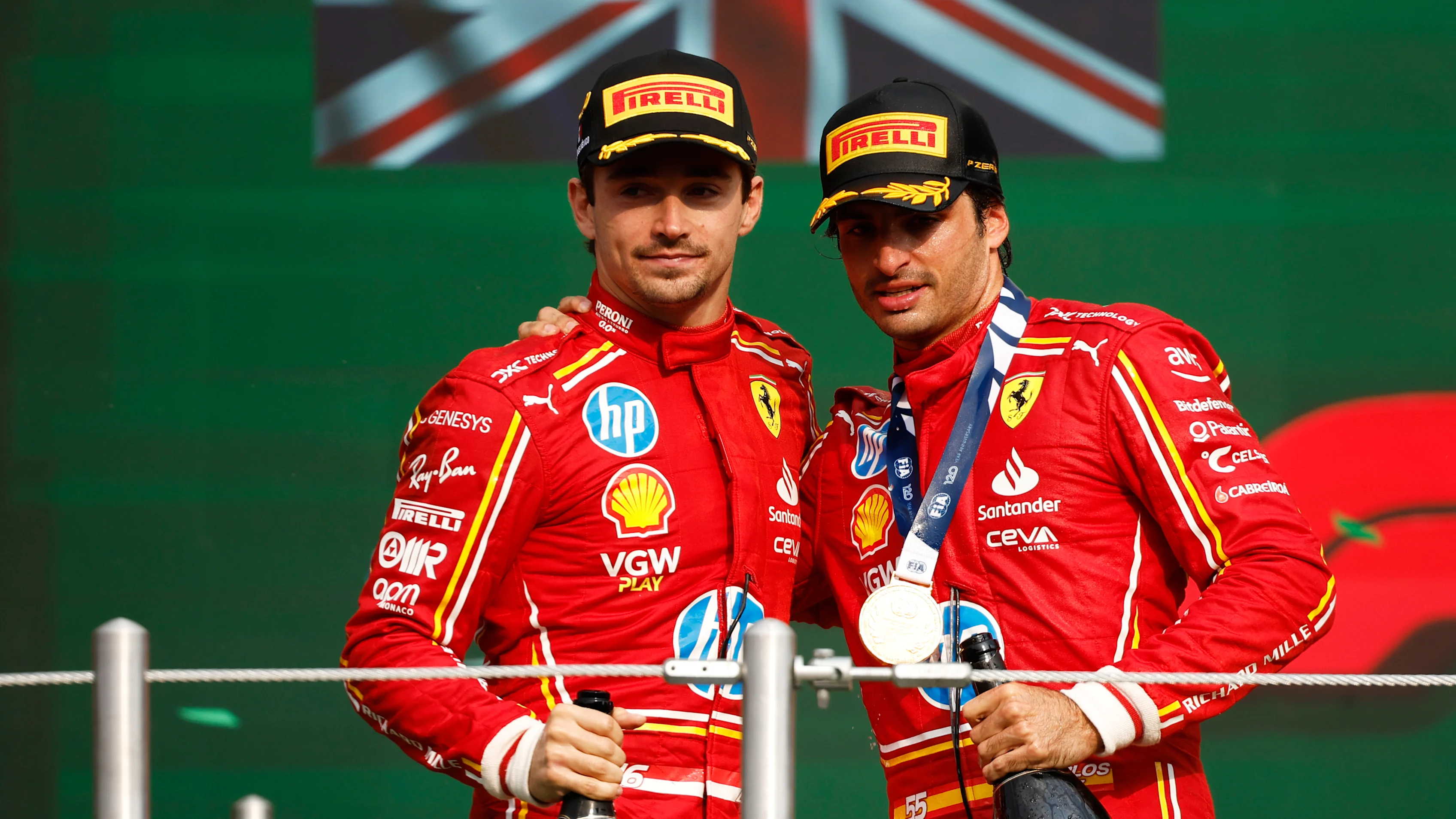 MEXICO CITY, MEXICO - OCTOBER 27: Race winner Carlos Sainz of Spain and Ferrari celebrates with his