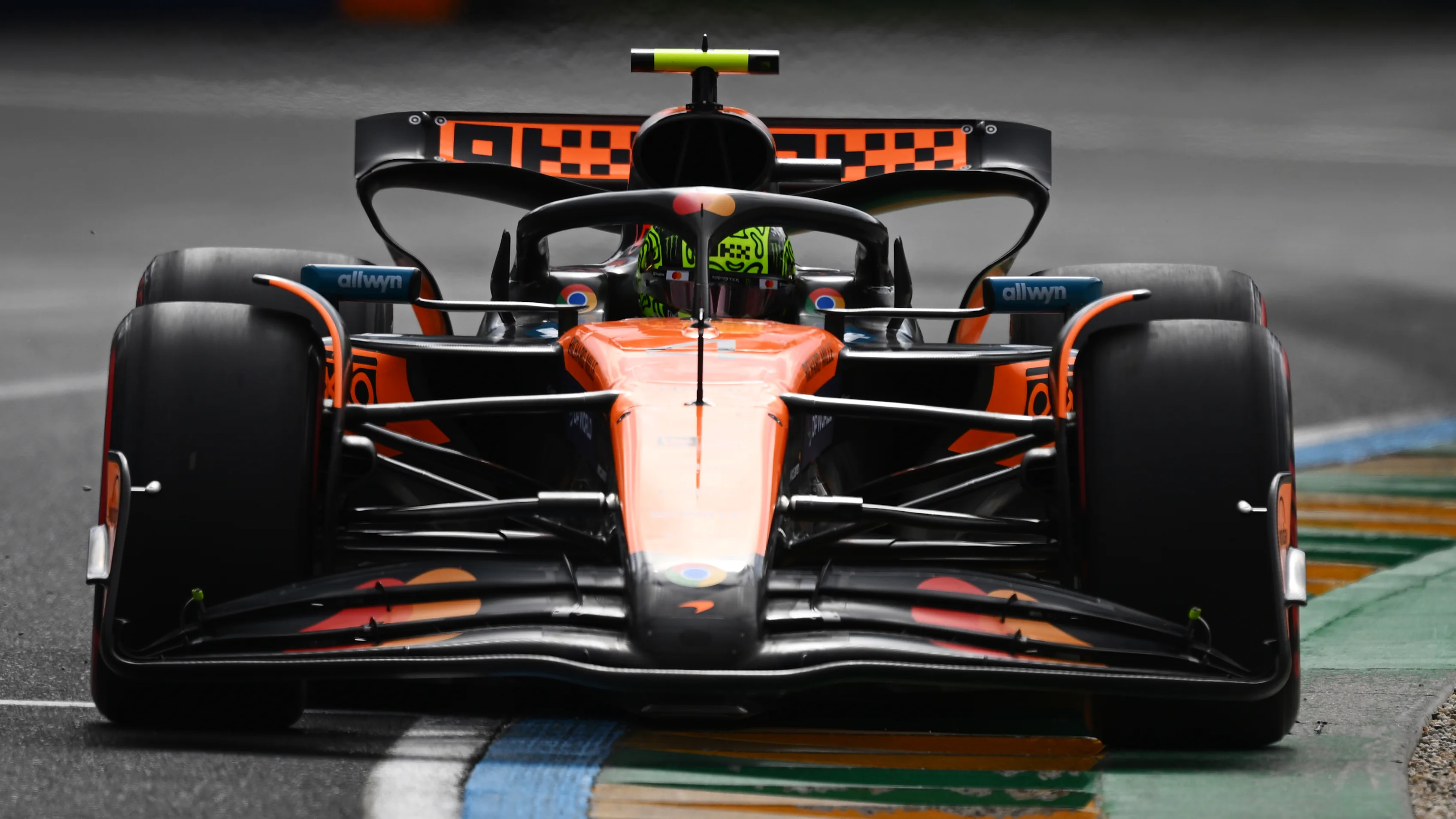 MELBOURNE, AUSTRALIA - MARCH 15: Lando Norris of Great Britain and McLaren on track during