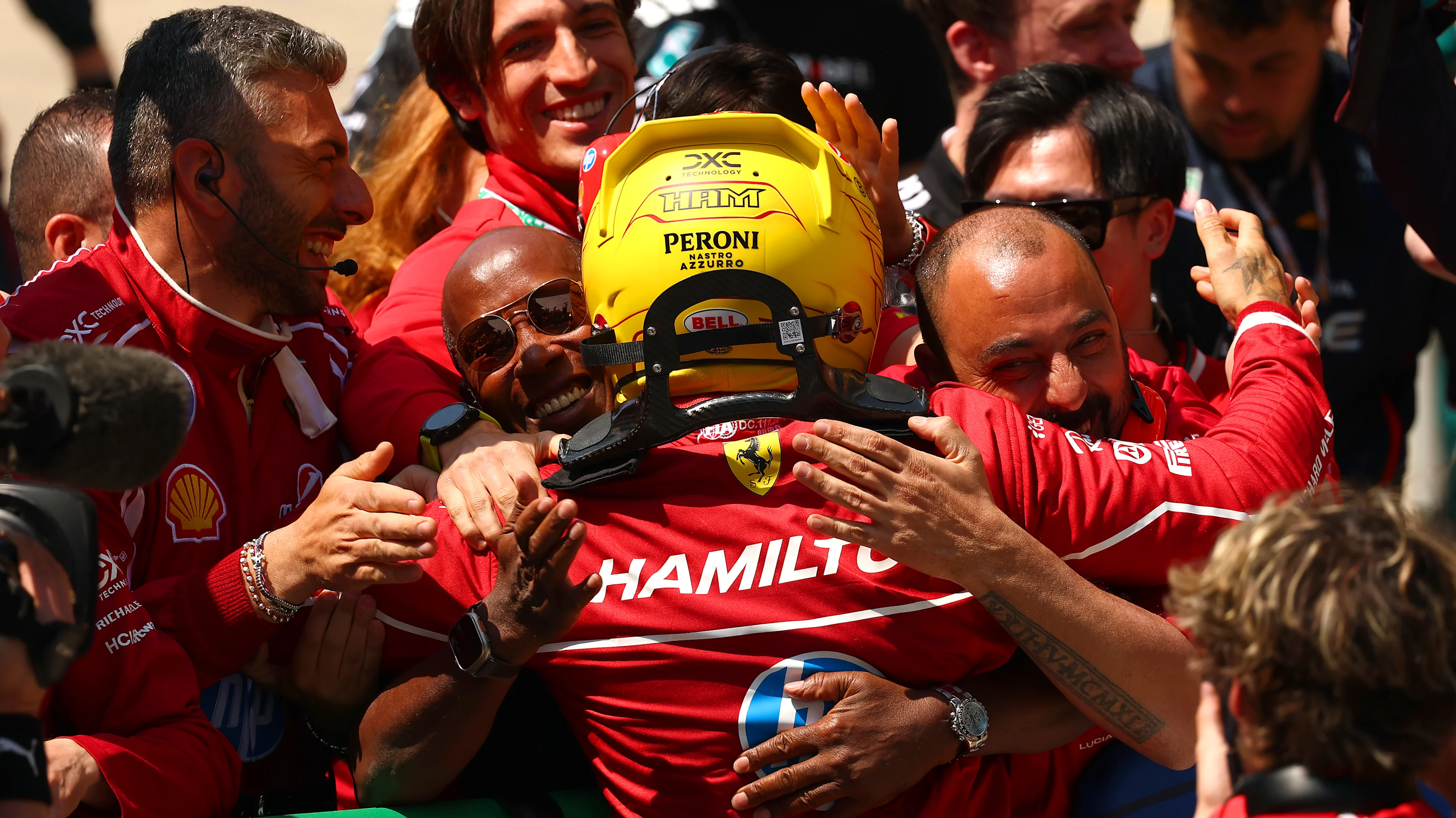 SHANGHAI, CHINA - MARCH 22: Sprint winner Lewis Hamilton of Great Britain and Scuderia Ferrari