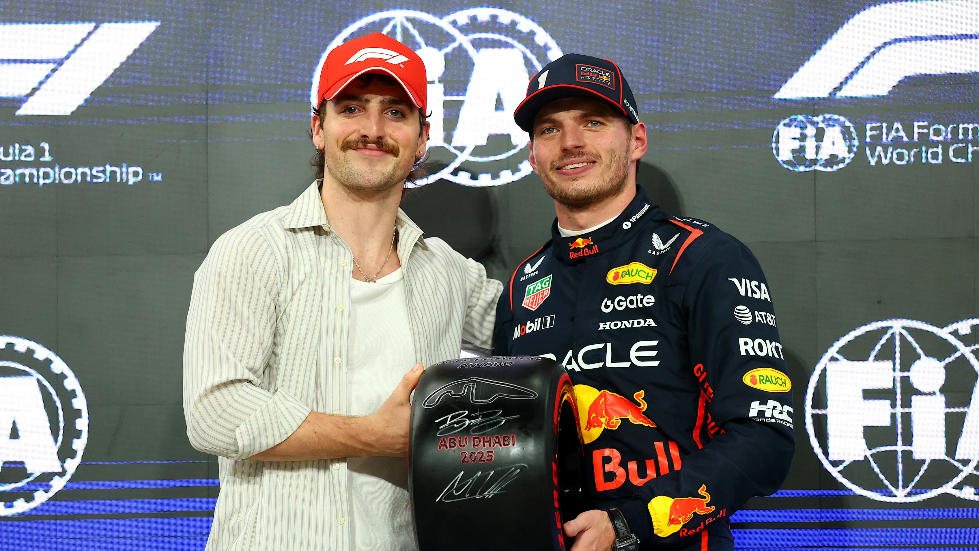 ABU DHABI, UNITED ARAB EMIRATES - DECEMBER 06: Benson Boone presents Pole position qualifier Max