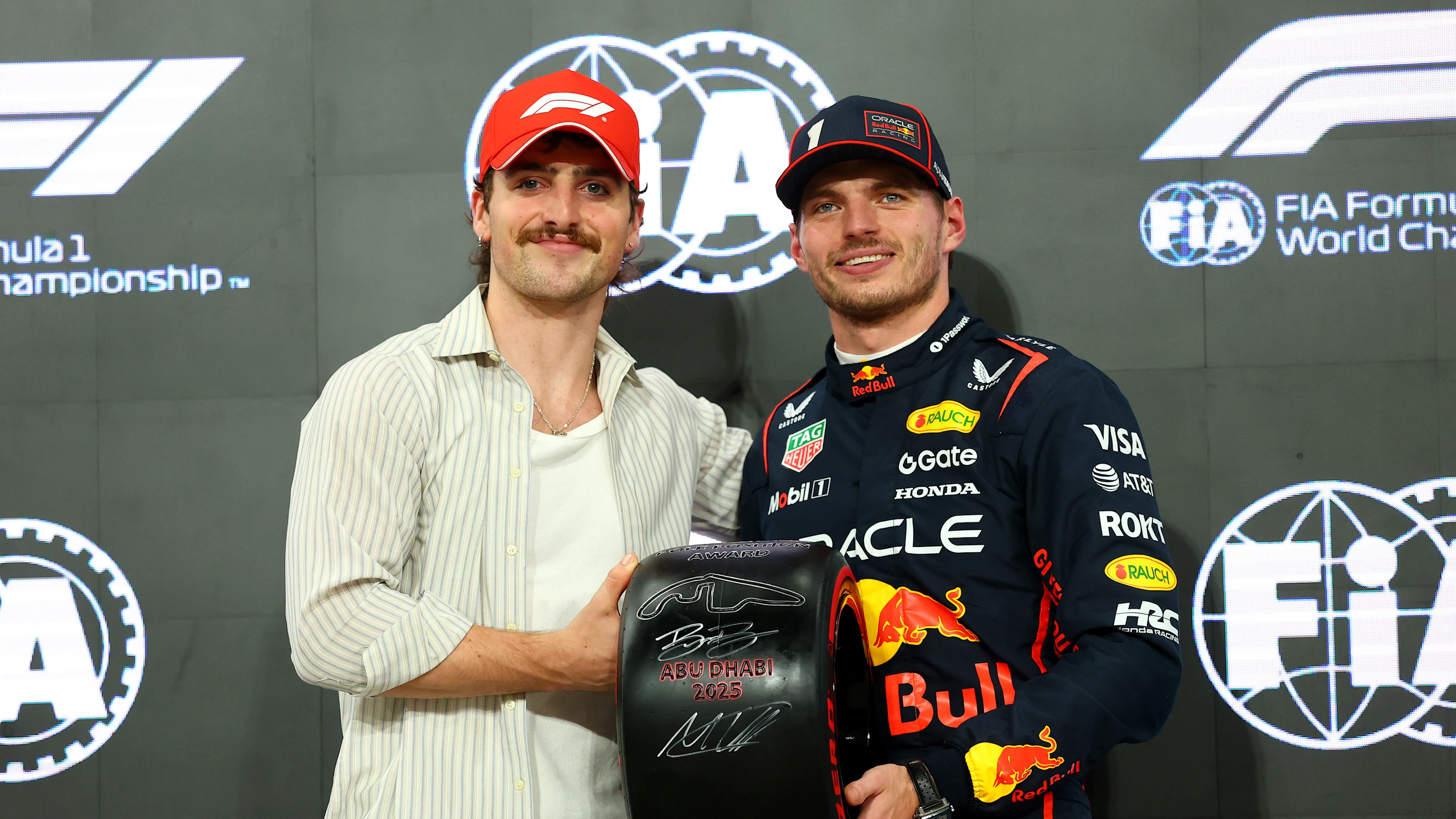 ABU DHABI, UNITED ARAB EMIRATES - DECEMBER 06: Benson Boone presents Pole position qualifier Max