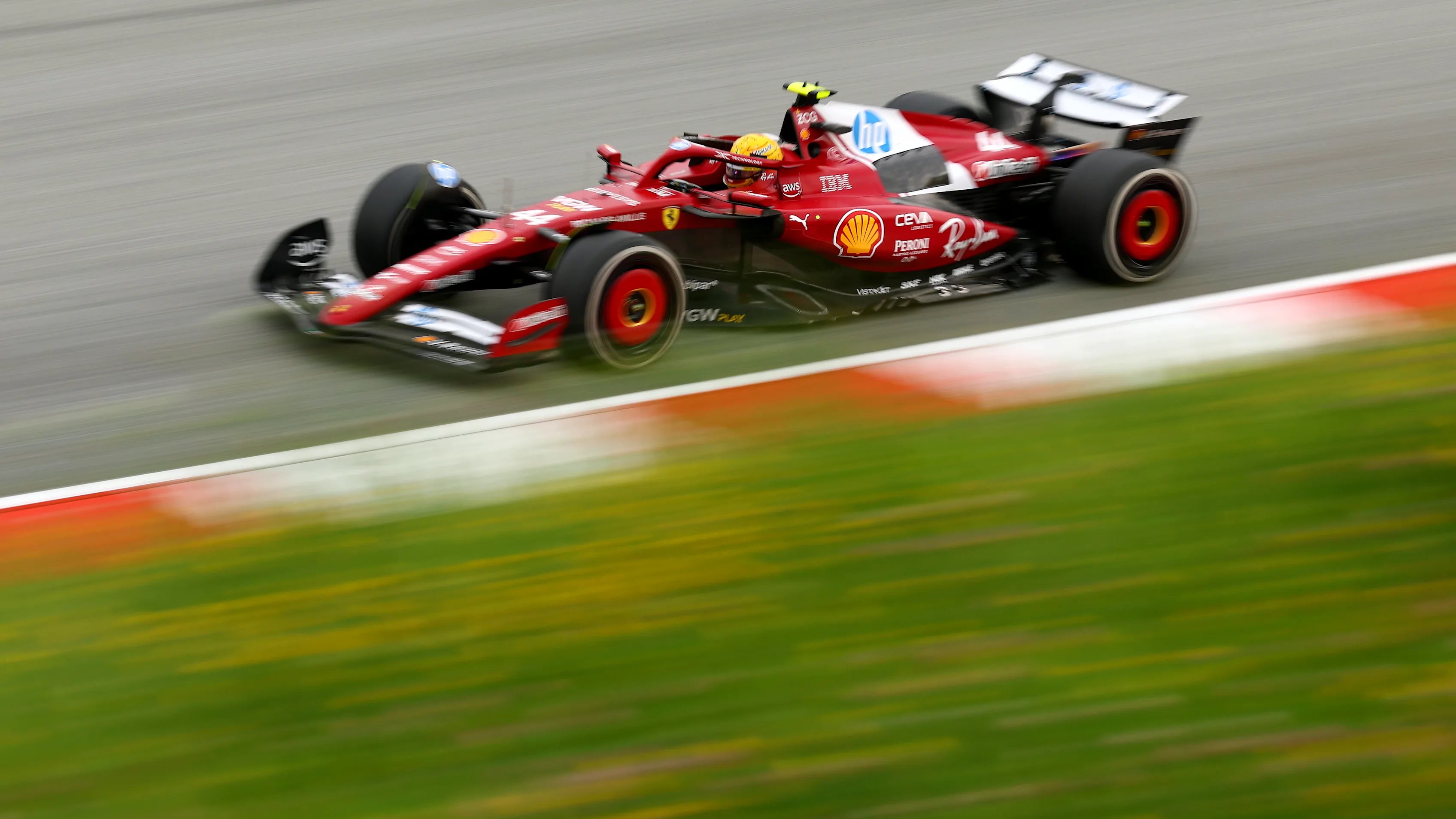 SPIELBERG, AUSTRIA - JUNE 27: Lewis Hamilton of Great Britain driving the (44) Scuderia Ferrari