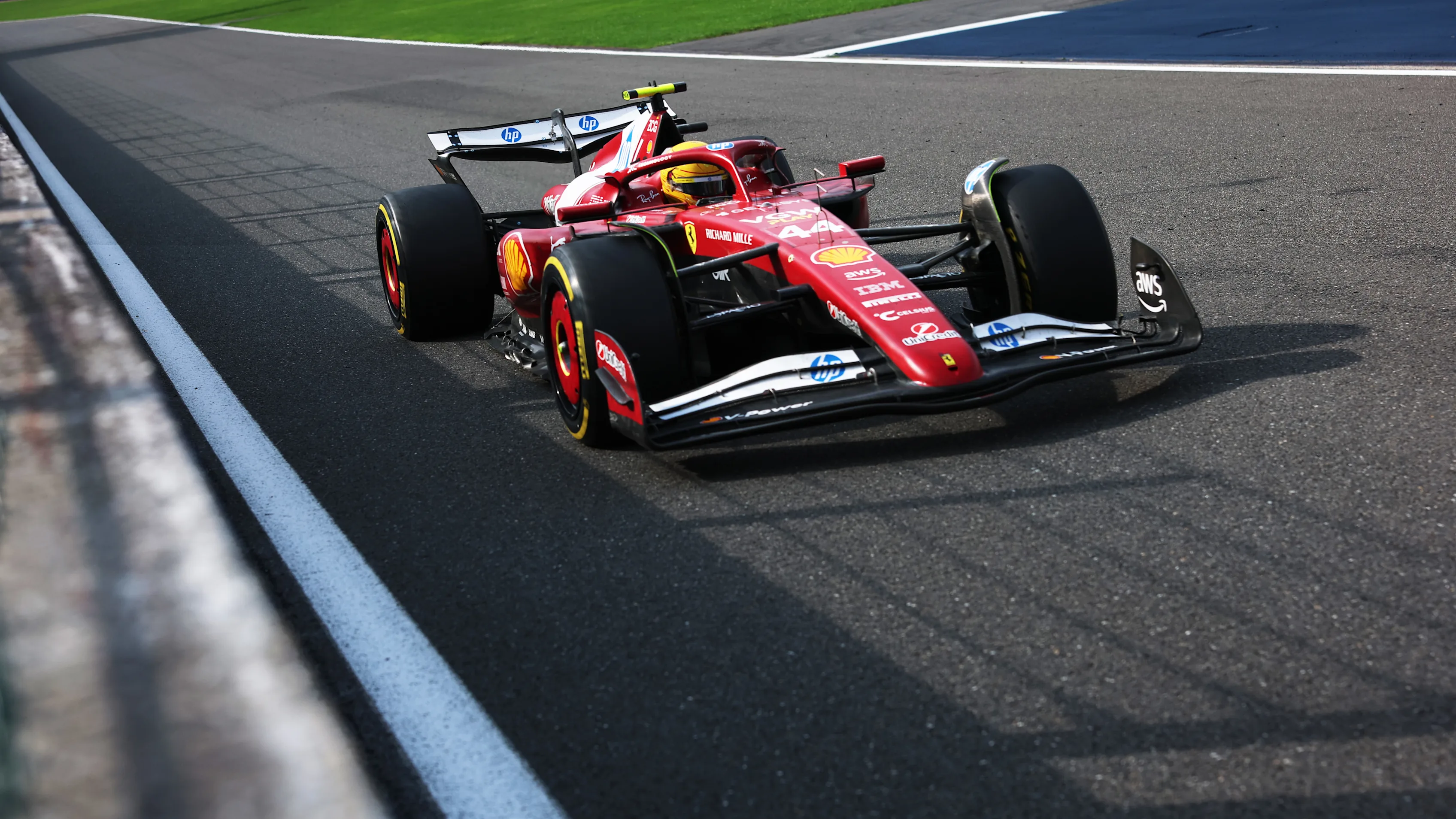 SPA, BELGIUM - JULY 27: Lewis Hamilton of Great Britain driving the (44) Scuderia Ferrari SF-25 on