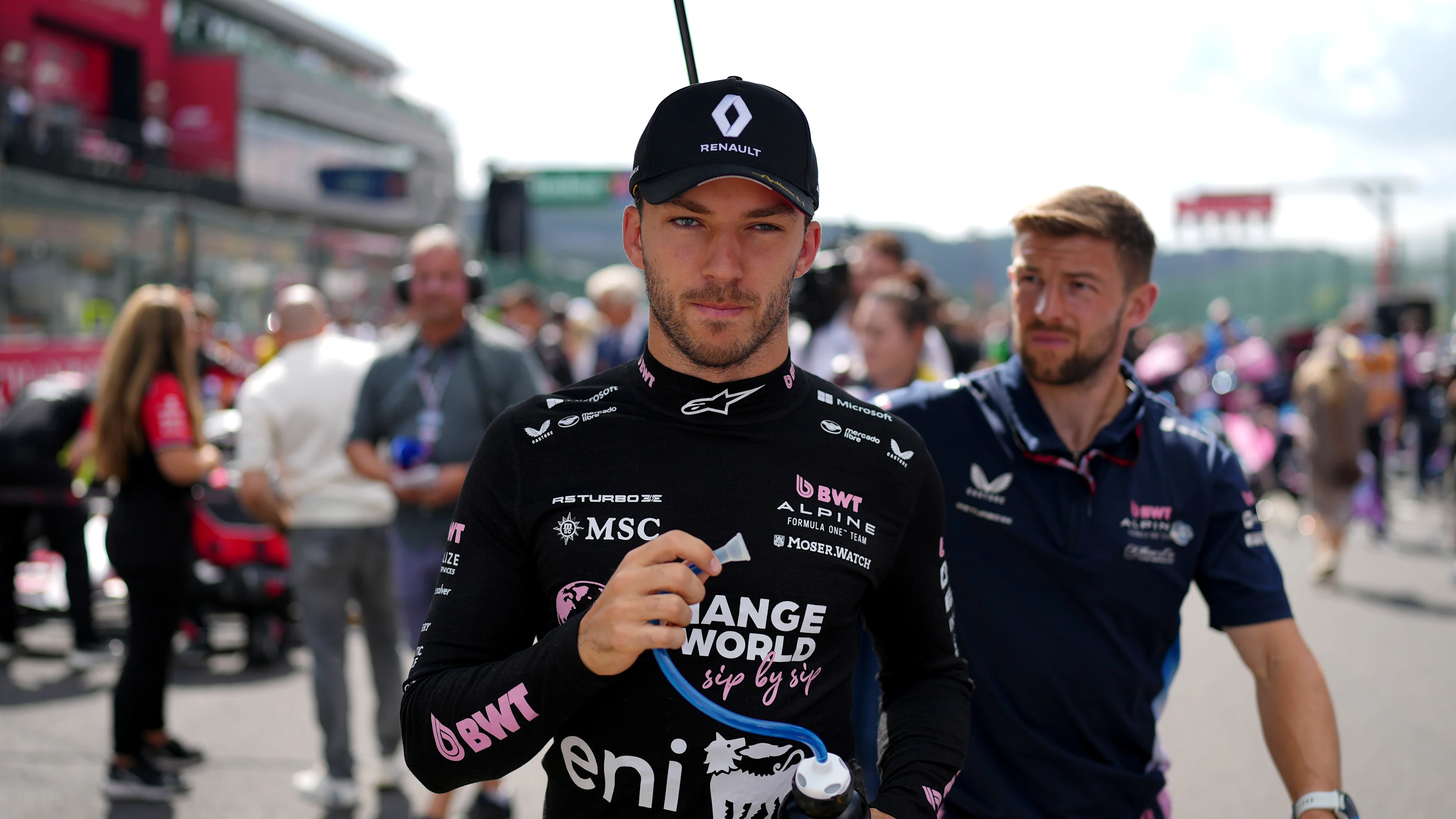 SPA, BELGIUM - JULY 26: Pierre Gasly of France and Alpine F1 on the grid prior to the Sprint ahead