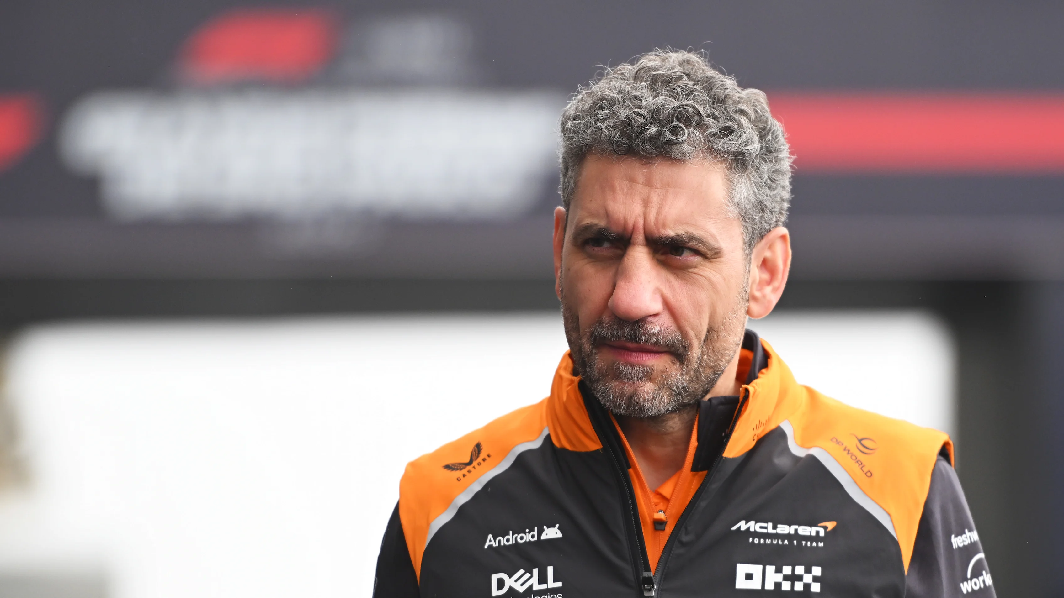 SAO PAULO, BRAZIL - NOVEMBER 09: Andrea Stella, Team Principal of McLaren arrives in the Paddock