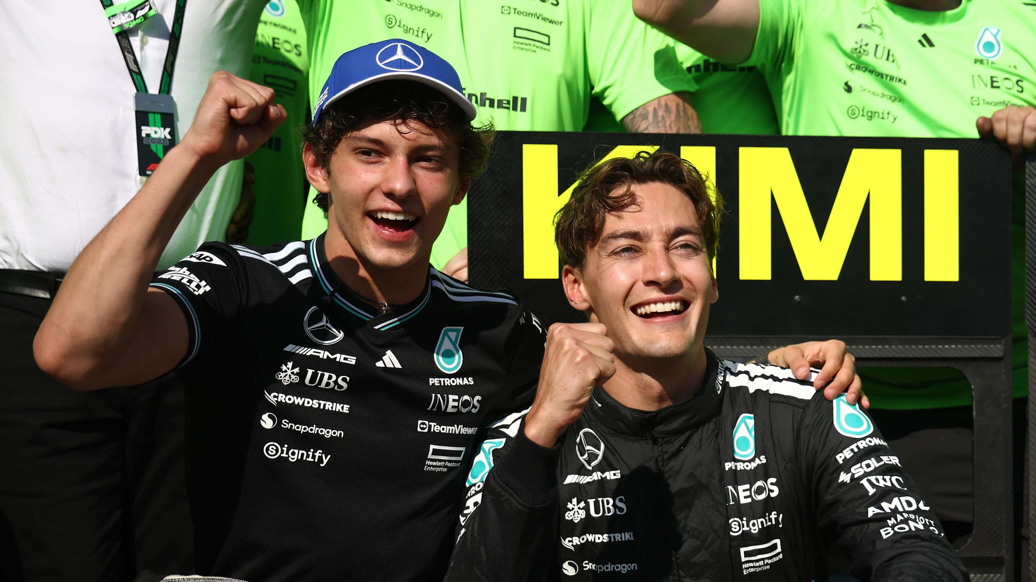 MONTREAL, QUEBEC - JUNE 15: Race winner George Russell of Great Britain and Mercedes AMG Petronas