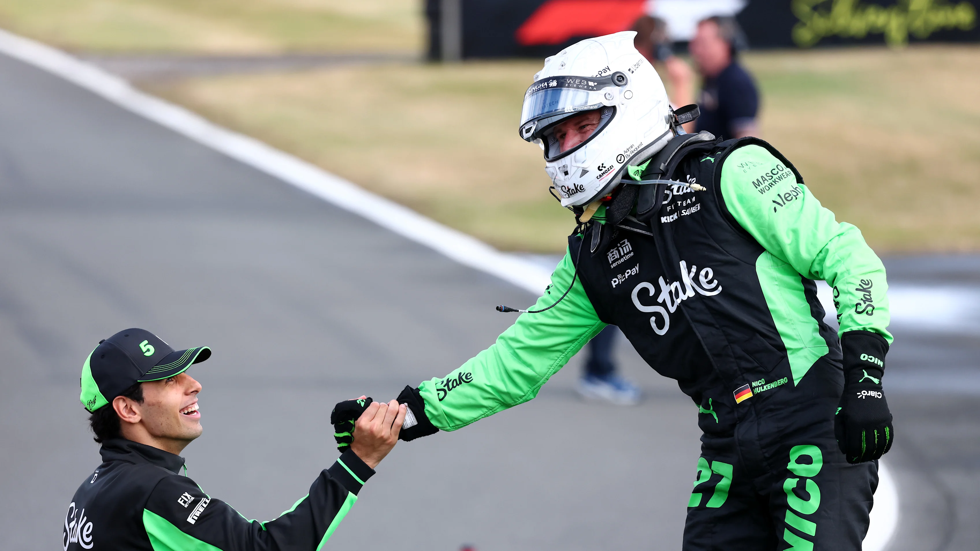 NORTHAMPTON, ENGLAND - JULY 06: Gabriel Bortoleto of Brazil and Stake F1 Team Kick Sauber