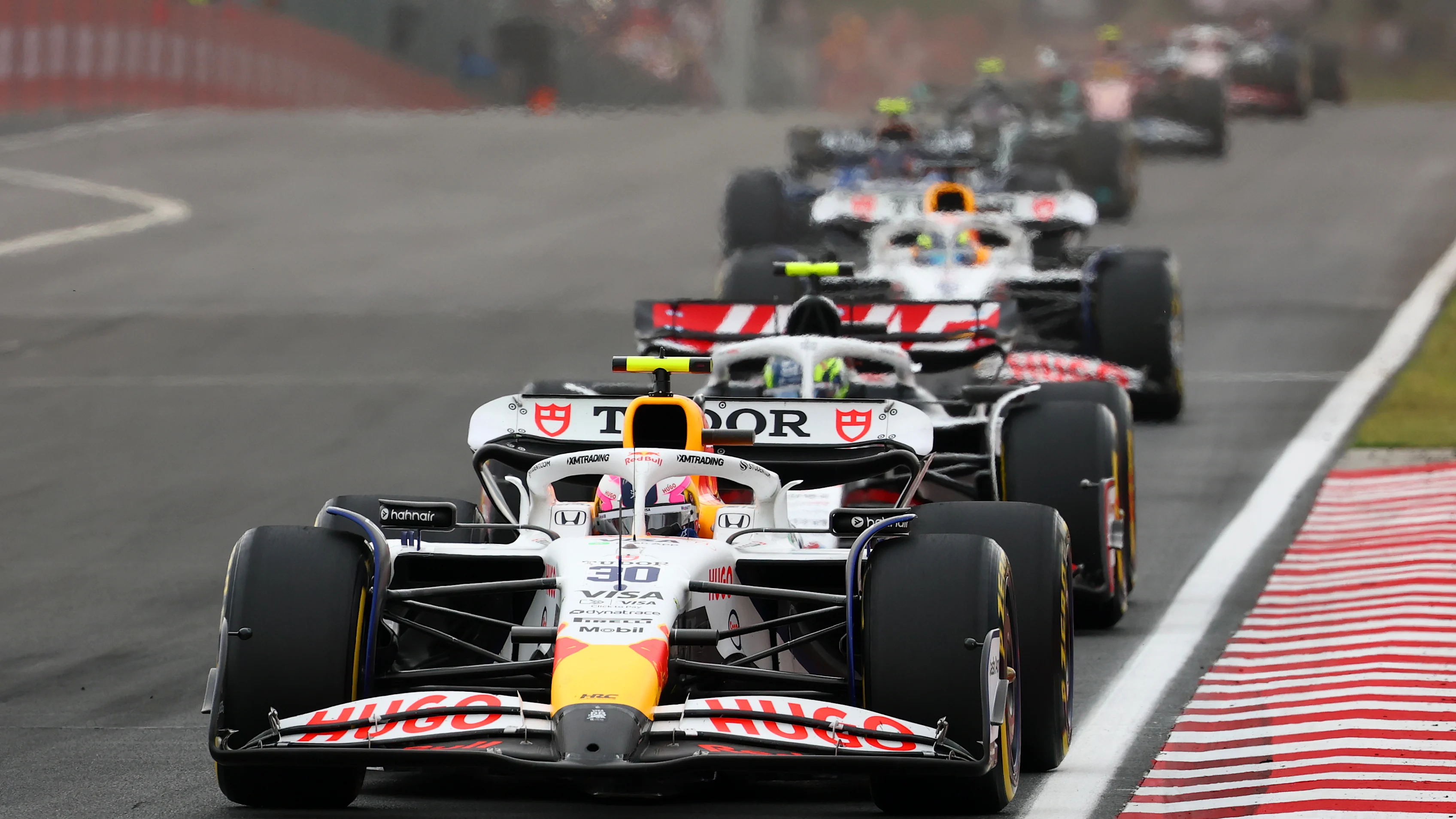 BUDAPEST, HUNGARY - AUGUST 03: Liam Lawson of New Zealand driving the (30) Visa Cash App Racing Bulls VCARB 02 on track during the F1 Grand Prix of Hungary at Hungaroring on August 03, 2025 in Budapest, Hungary. (Photo by Clive Rose/Getty Images)