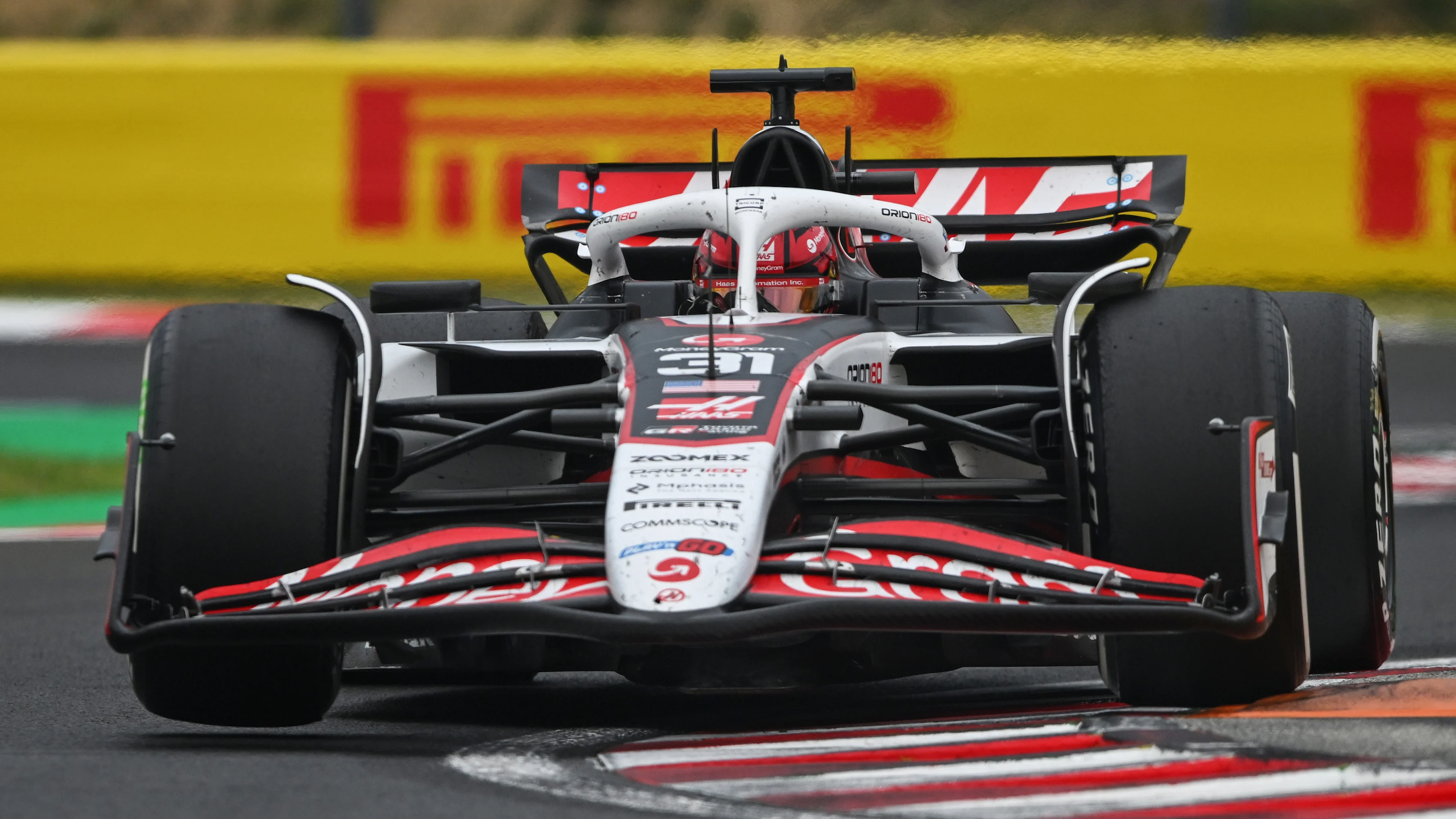 BUDAPEST, HUNGARY - AUGUST 03: Esteban Ocon of France driving the (31) Haas F1 VF-25 Ferrari on track during the F1 Grand Prix of Hungary at Hungaroring on August 03, 2025 in Budapest, Hungary. (Photo by Rudy Carezzevoli/Getty Images)
