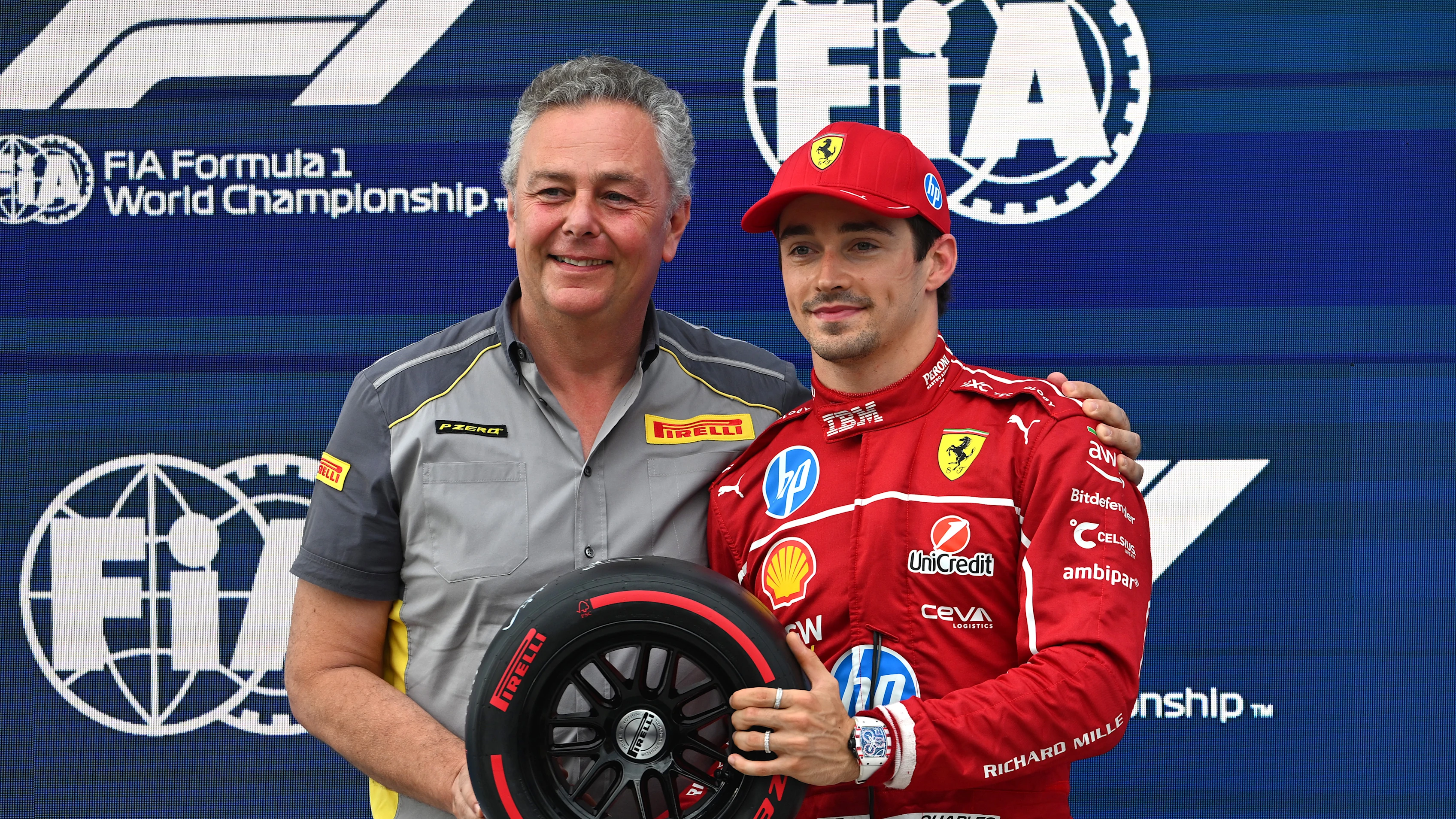 BUDAPEST, HUNGARY - AUGUST 02: Mario Isola, Director of Pirelli F1 presents Pole position qualifier