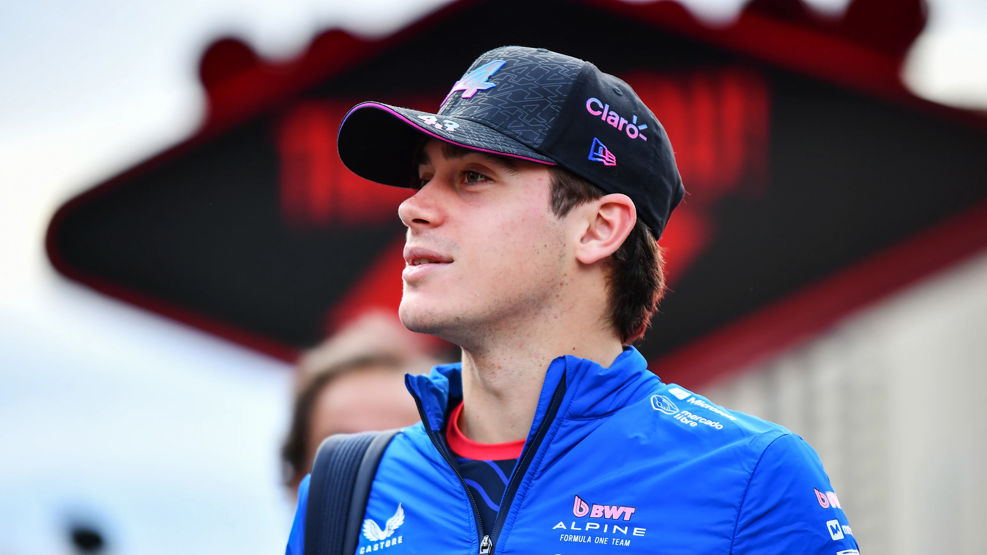 LAS VEGAS, NEVADA - NOVEMBER 22: Franco Colapinto of Argentina and Alpine F1 arrives in the Paddock