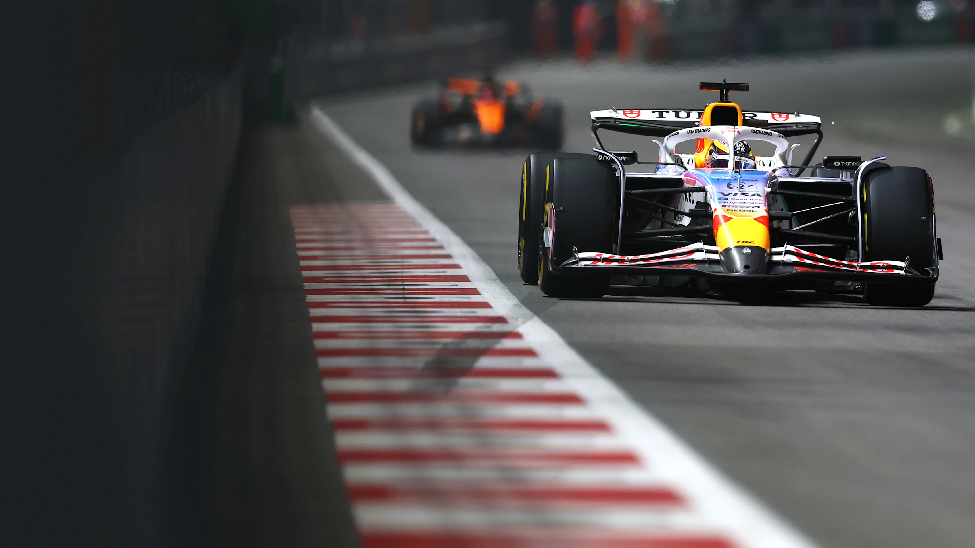 LAS VEGAS, NEVADA - NOVEMBER 22: Isack Hadjar of France driving the (6) Visa Cash App Racing Bulls