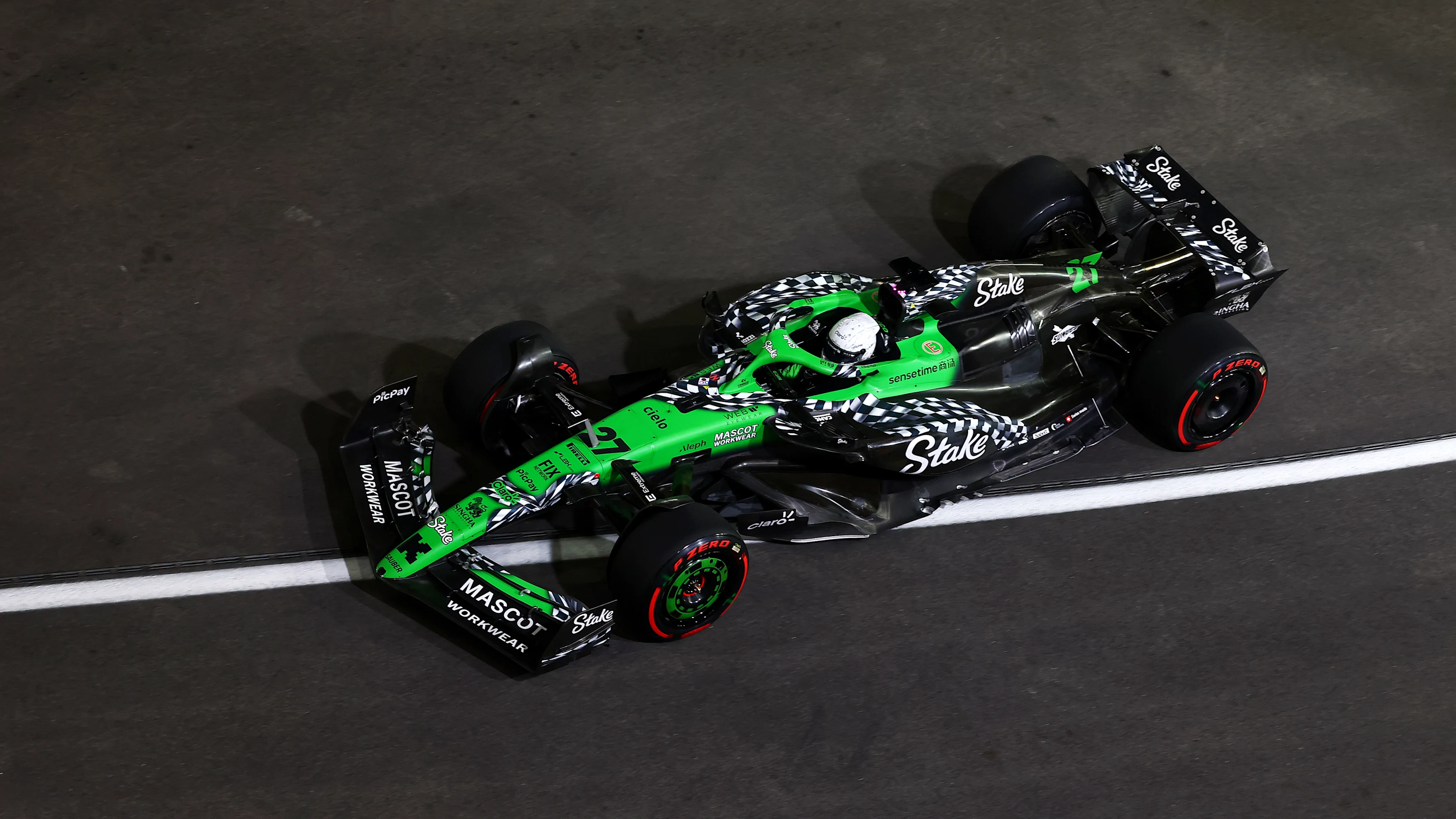 LAS VEGAS, NEVADA - NOVEMBER 20: Nico Hulkenberg of Germany driving the (27) Kick Sauber C45 Ferrari on track during practice ahead of the F1 Grand Prix of Las Vegas at Las Vegas Strip Circuit on November 20, 2025 in Las Vegas, Nevada. (Photo by Bryn Lennon - Formula 1/Formula 1 via Getty Images)