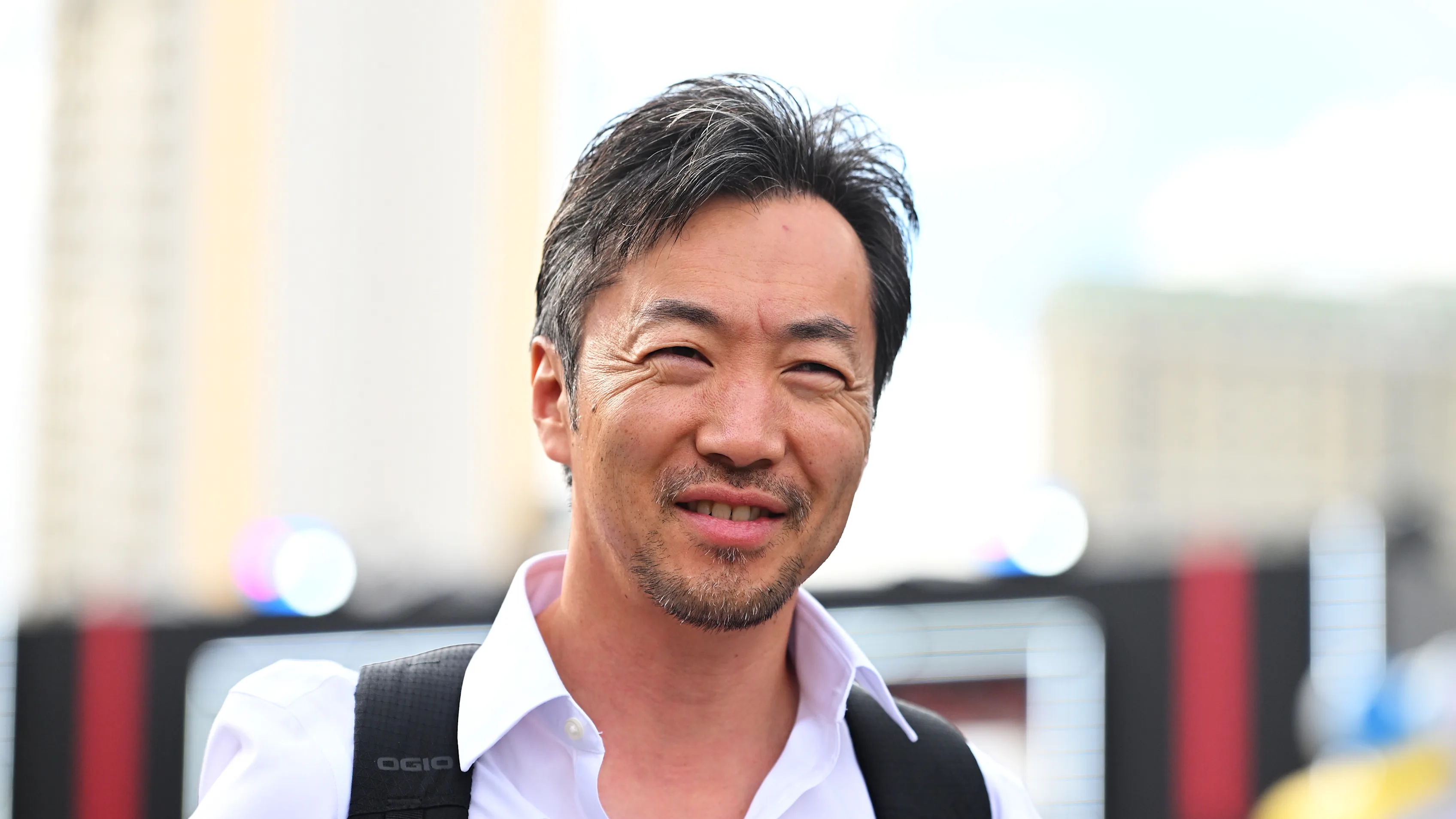 LAS VEGAS, NEVADA - NOVEMBER 19: Ayao Komatsu, Team Principal of Haas F1 arrives in the Paddock