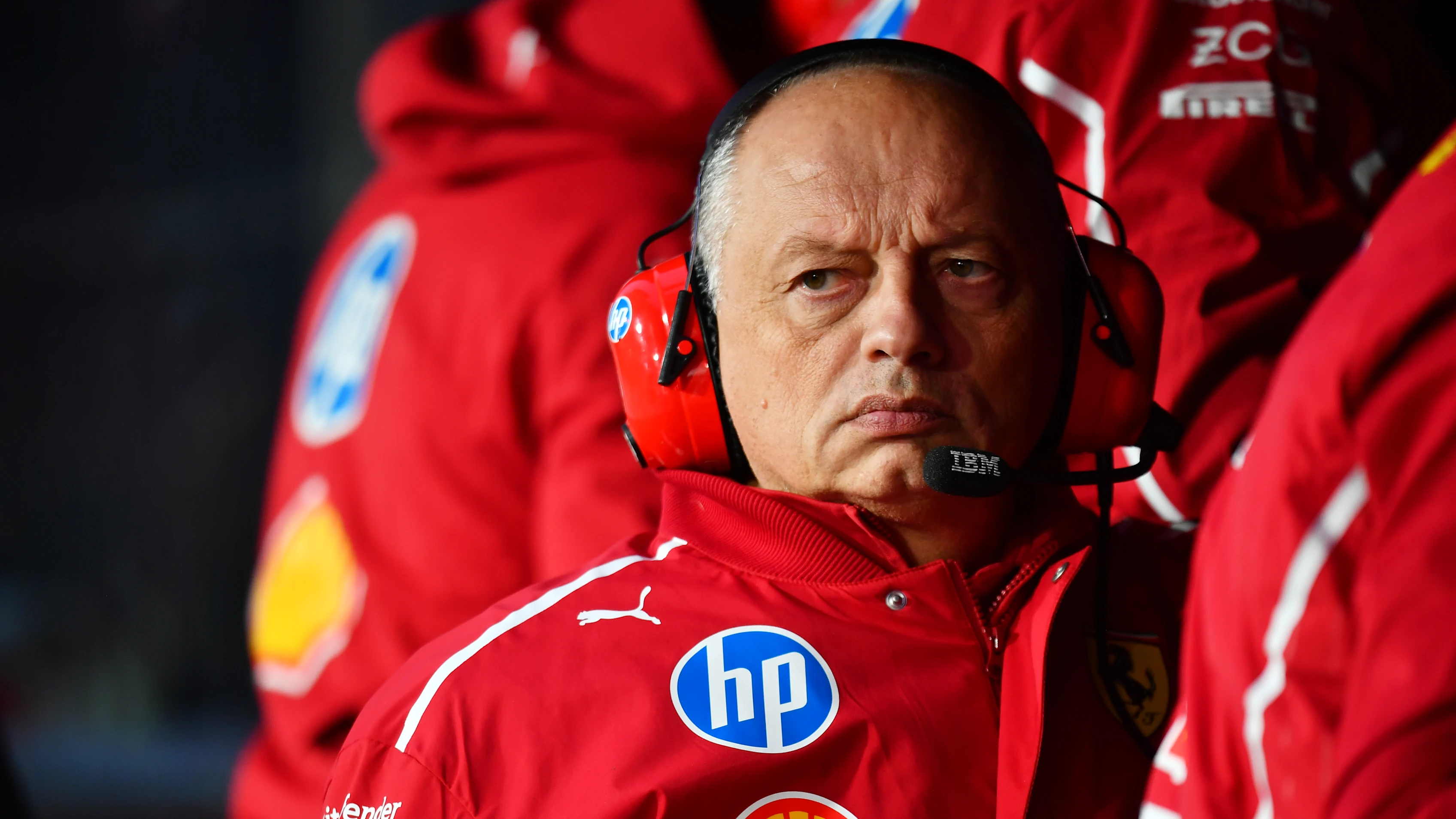 LAS VEGAS, NEVADA - NOVEMBER 21: Frederic Vasseur, Team Principal of Scuderia Ferrari looks on from