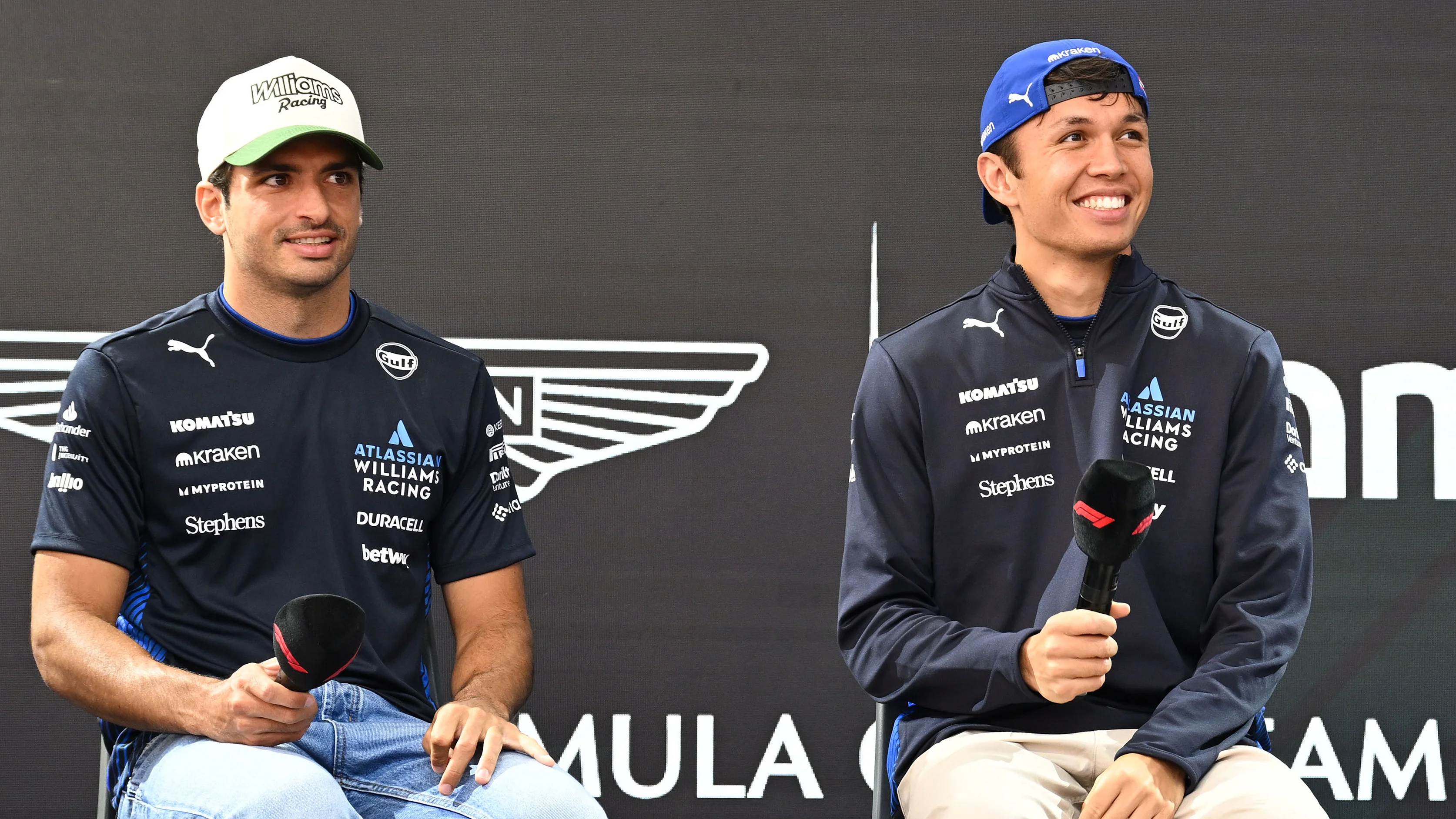 MONTE-CARLO, MONACO - MAY 23: Carlos Sainz of Spain and Williams and Alexander Albon of Thailand