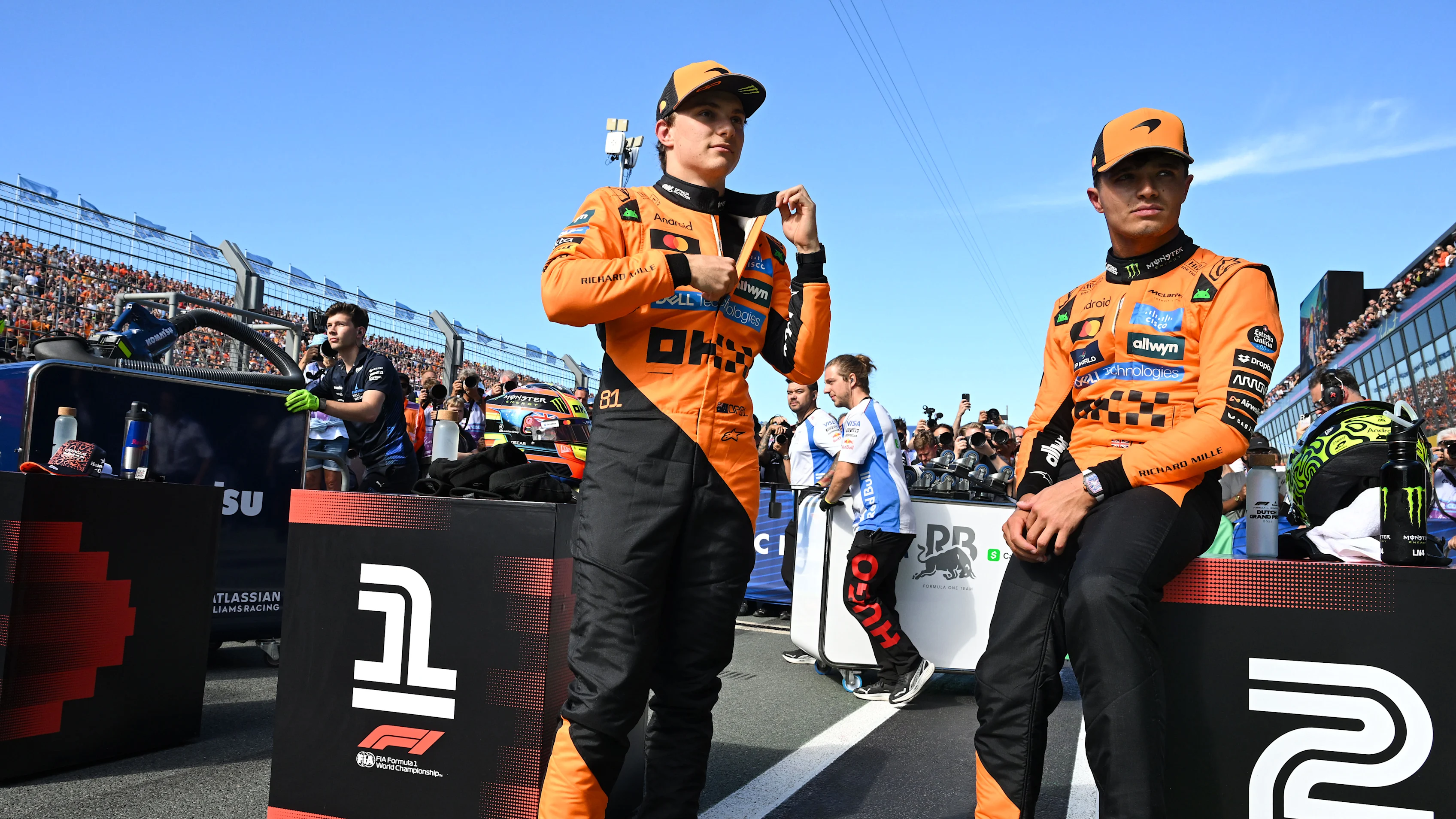ZANDVOORT, NETHERLANDS - AUGUST 30: Pole position qualifier Oscar Piastri of Australia and McLaren