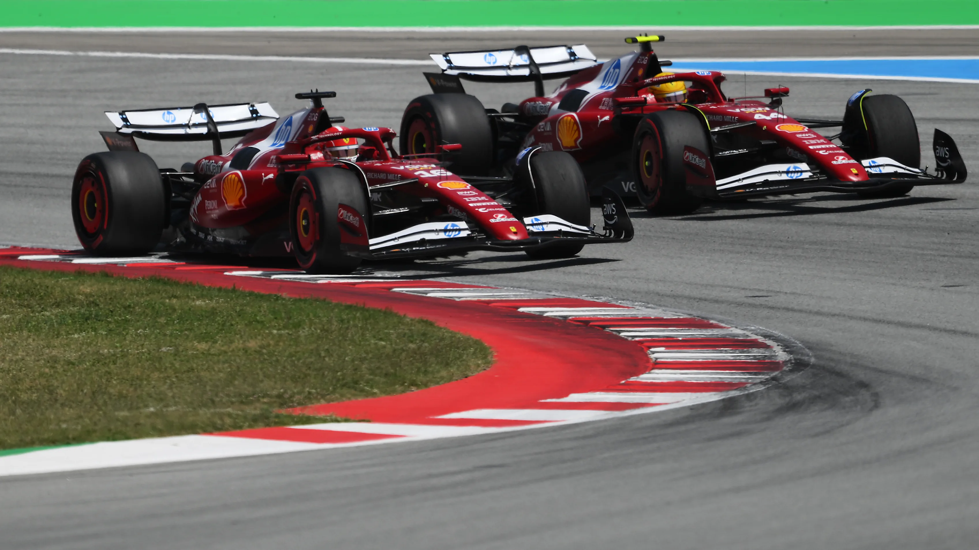 BARCELONA, SPAIN - JUNE 01: Charles Leclerc of Monaco driving the (16) Scuderia Ferrari SF-25 and