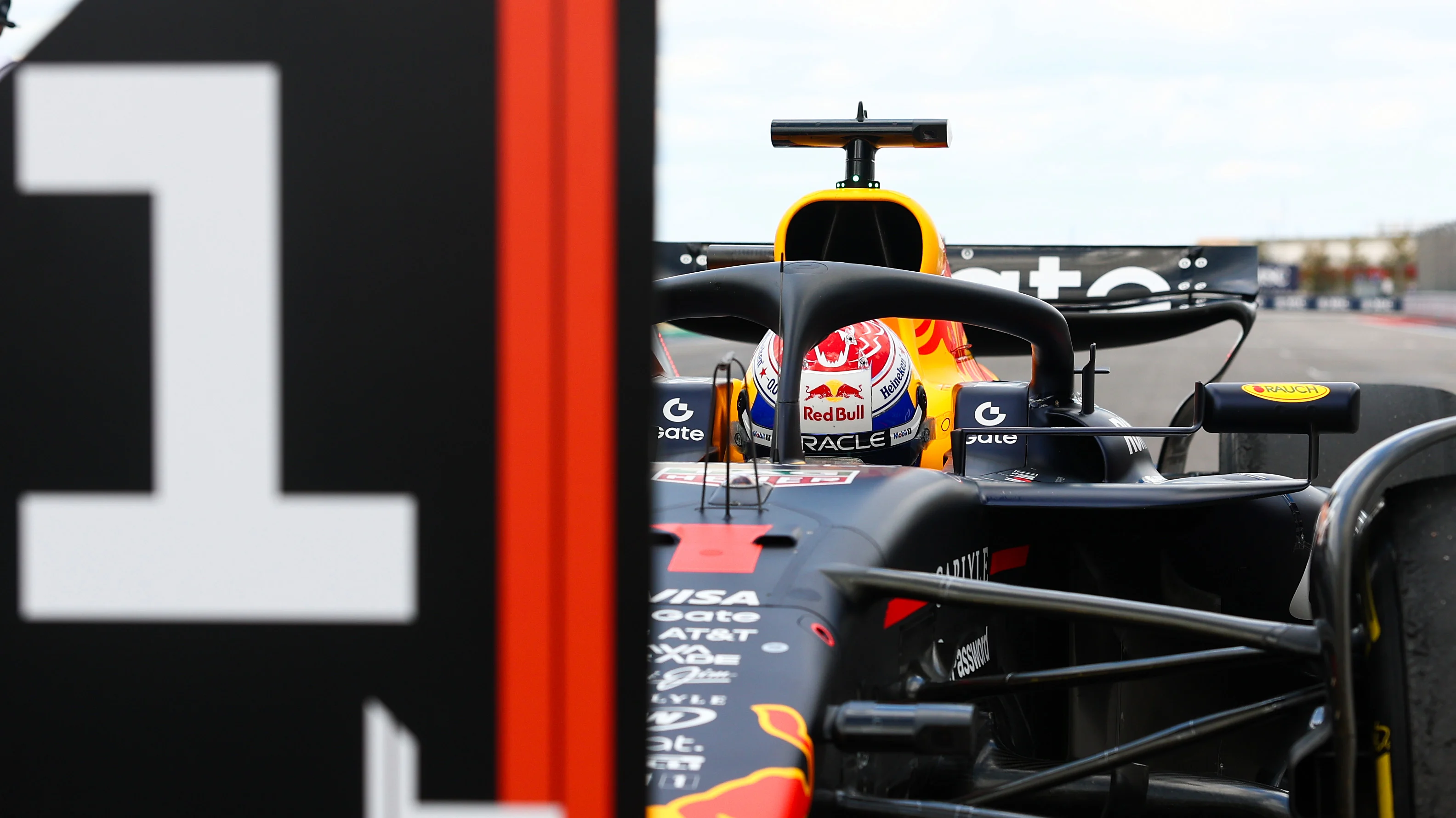 AUSTIN, TEXAS - OCTOBER 18: Sprint winner Max Verstappen of the Netherlands and Oracle Red Bull